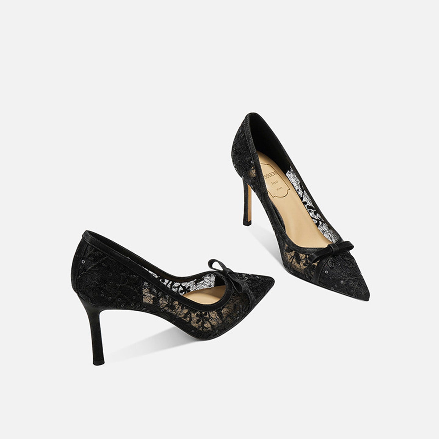 Elegant Mesh Bow High Heel HH017