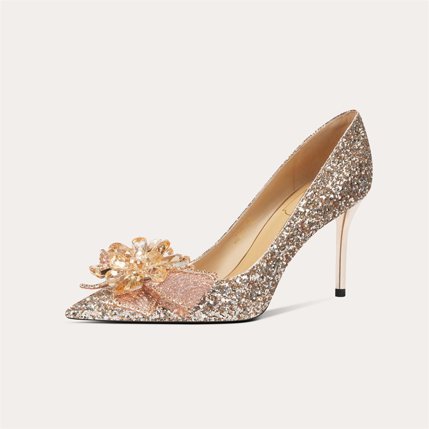 French Crystal Sheepskin High Heel HH020