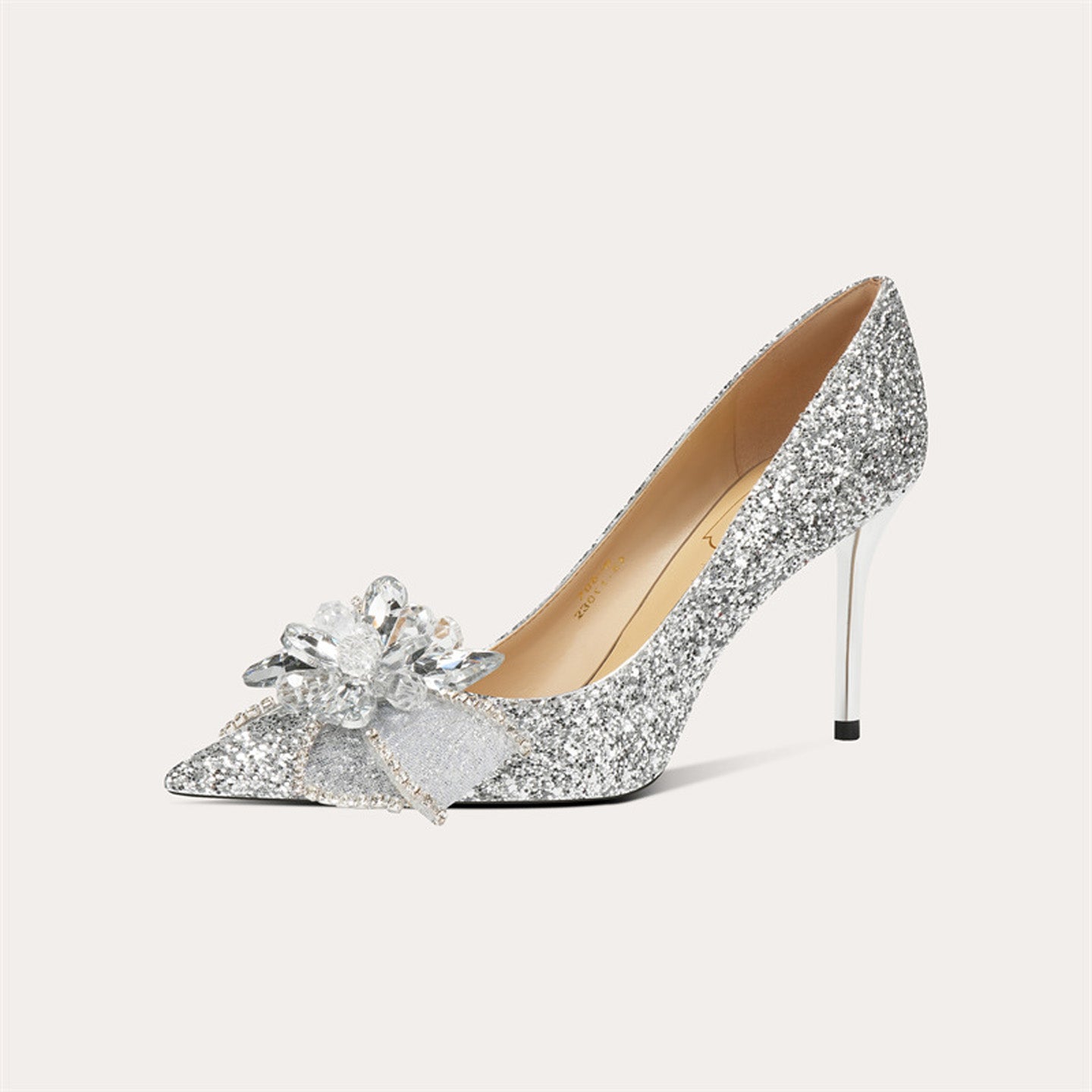 French Crystal Sheepskin High Heel HH020