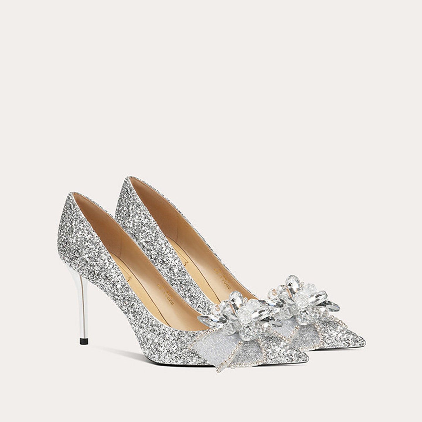 French Crystal Sheepskin High Heel HH020