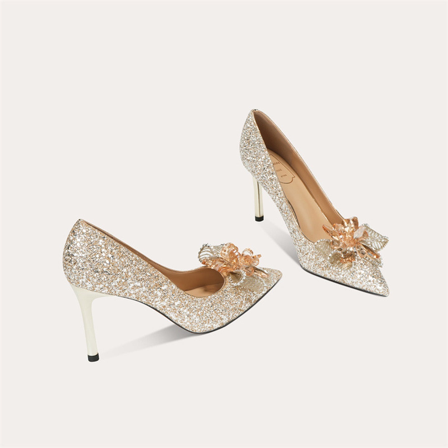 French Crystal Sheepskin High Heel HH020