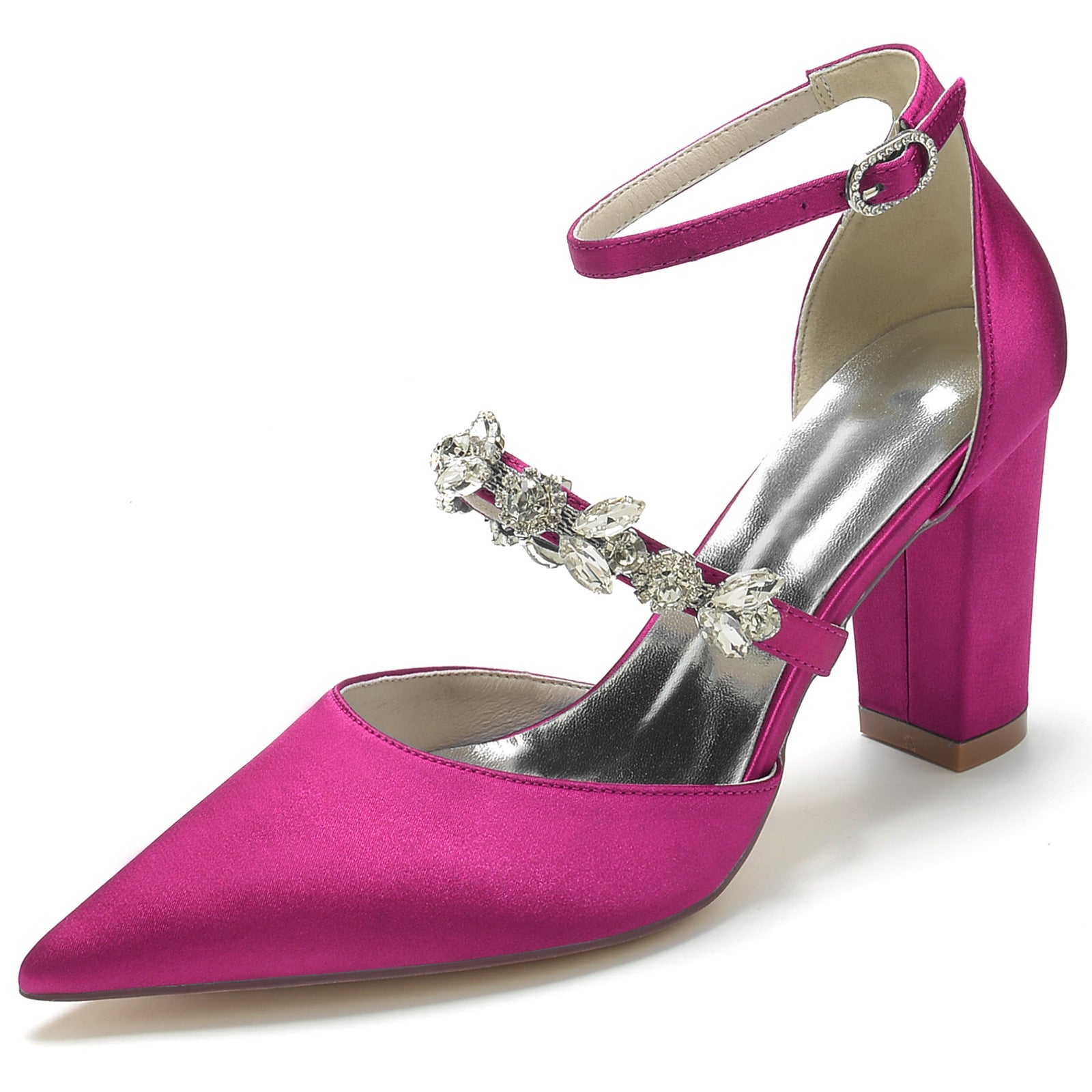 Satin Peep-Toe High Heels with Crisscross Ankle Strap HH022 Sheer Fairy