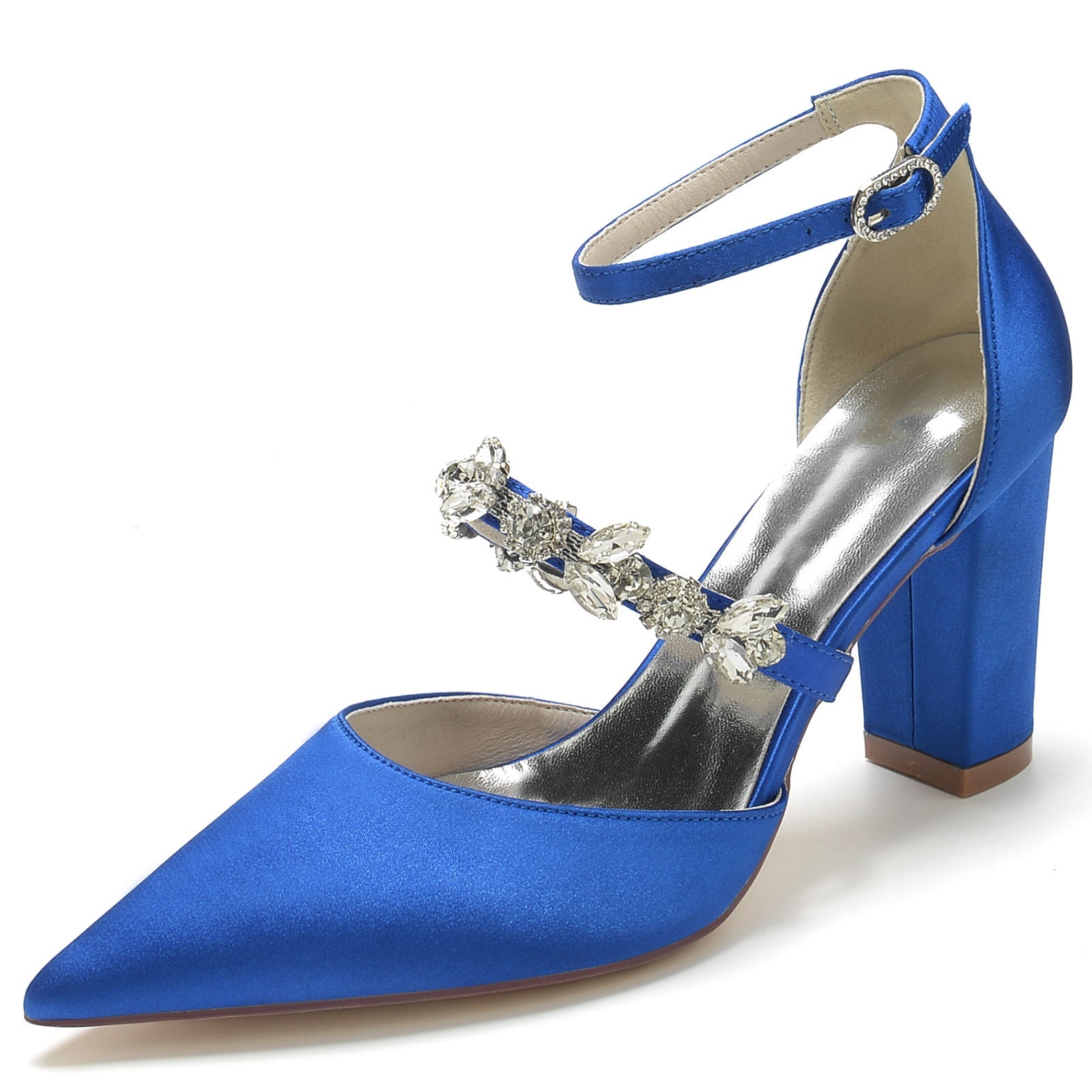 Satin Peep-Toe High Heels with Crisscross Ankle Strap HH022 Sheer Fairy