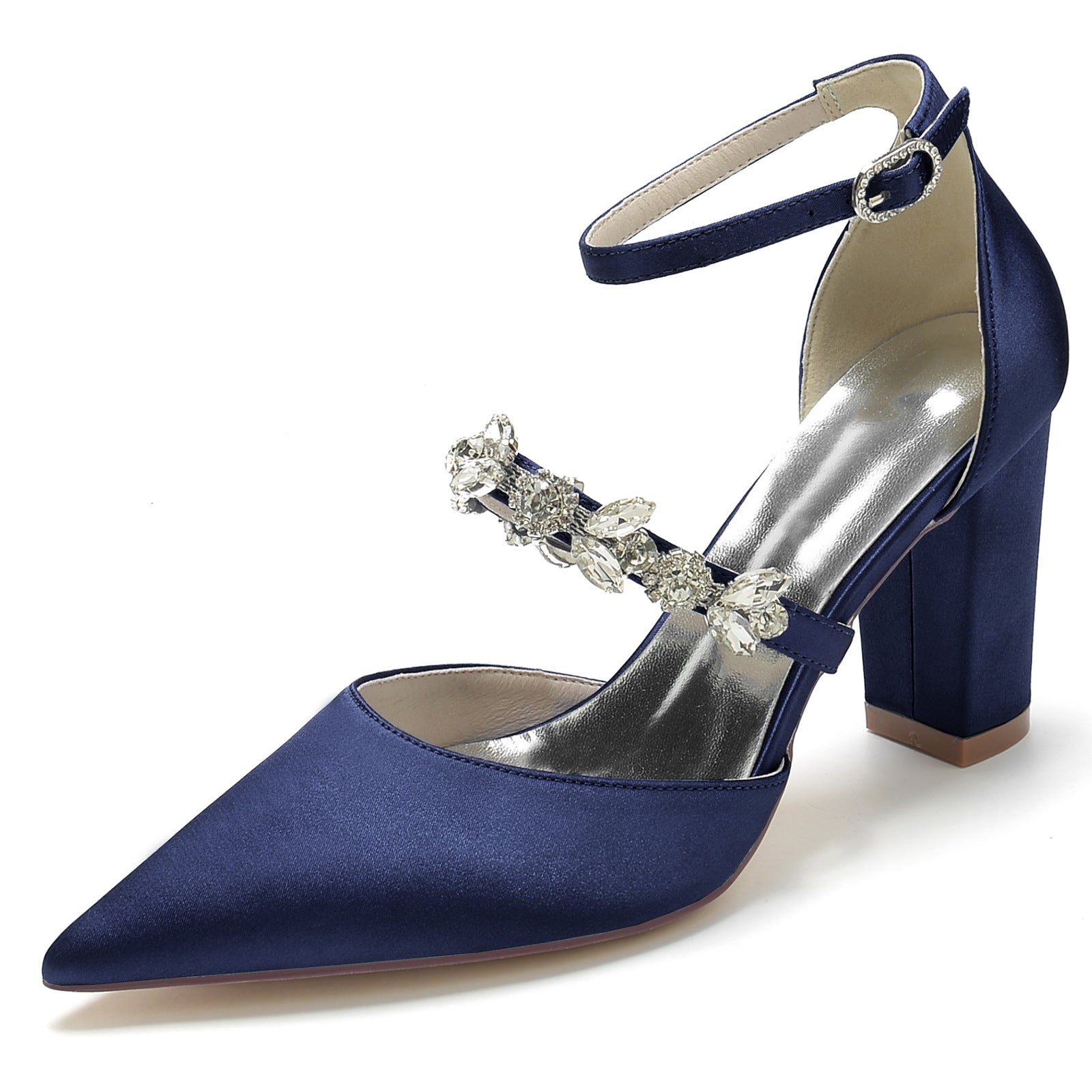 Satin Peep-Toe High Heels with Crisscross Ankle Strap HH022 Sheer Fairy