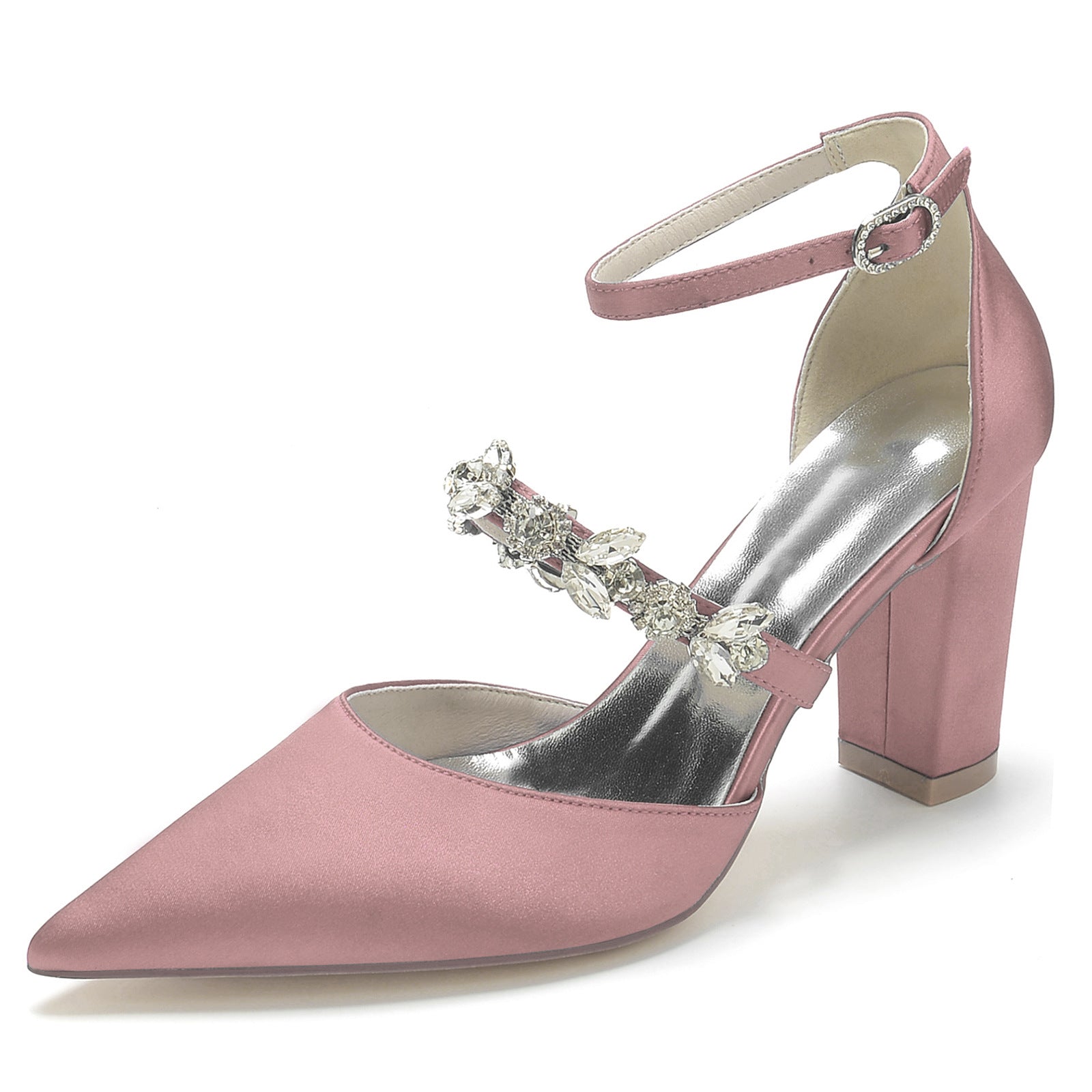 Satin Peep-Toe High Heels with Crisscross Ankle Strap HH022 Sheer Fairy