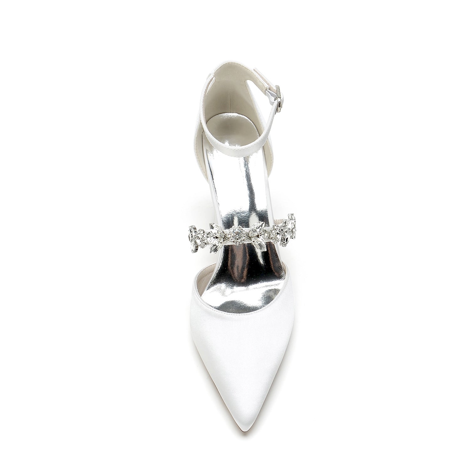 Satin Peep-Toe High Heels with Crisscross Ankle Strap HH022 Sheer Fairy