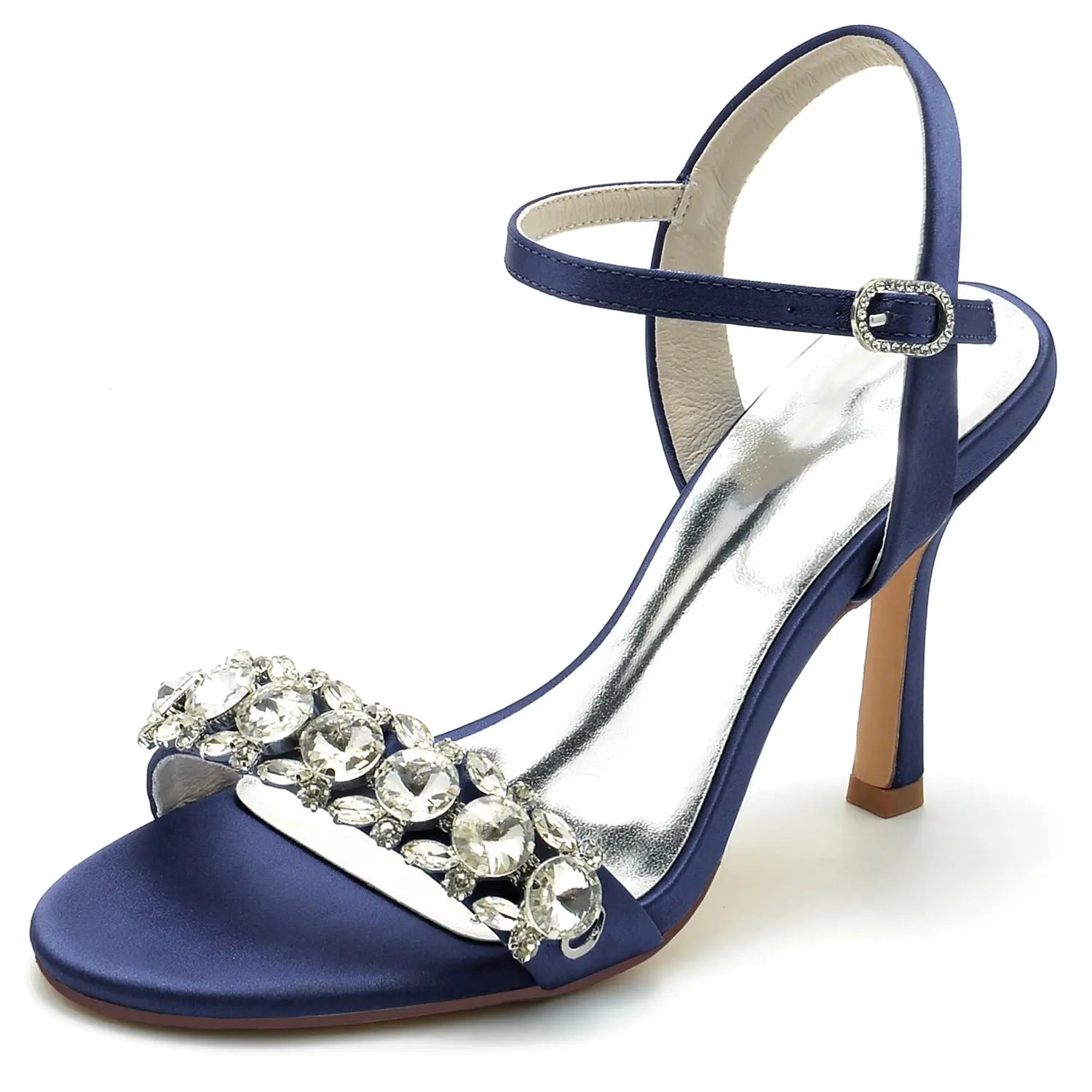 Bridal Open Toe High Heel Sandals with Rhinestone Ankle Strap HH026 Sheer Fairy