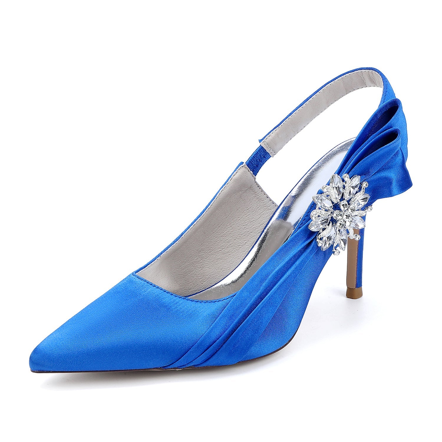 Bridal Pointed Toe Stiletto Heels with Satin Bow and Rhinestone HH027 Sheer Fairy