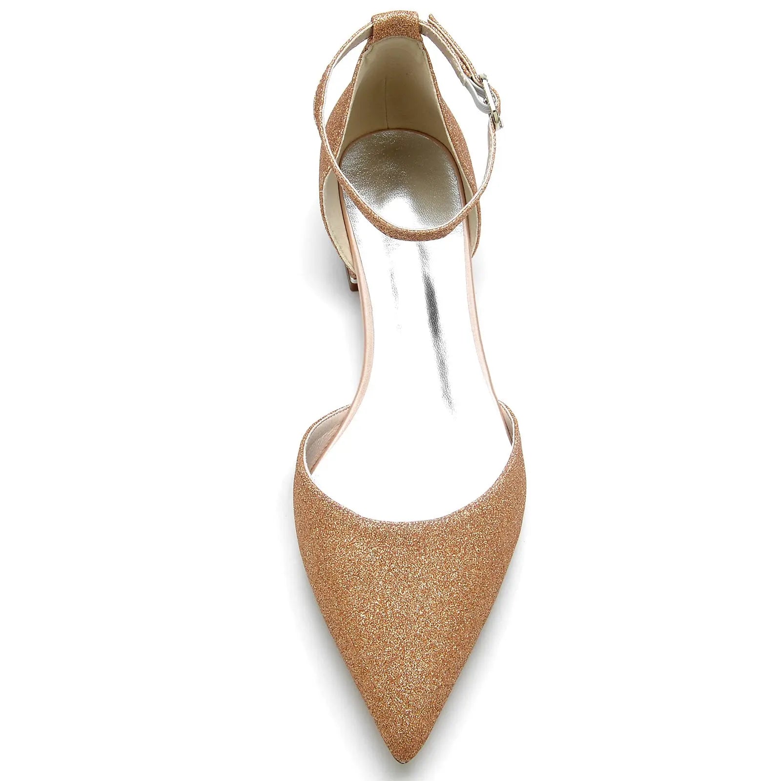 Bridal Pointed Toe Low Block Heel Sandals for Wedding HH028 Sheer Fairy