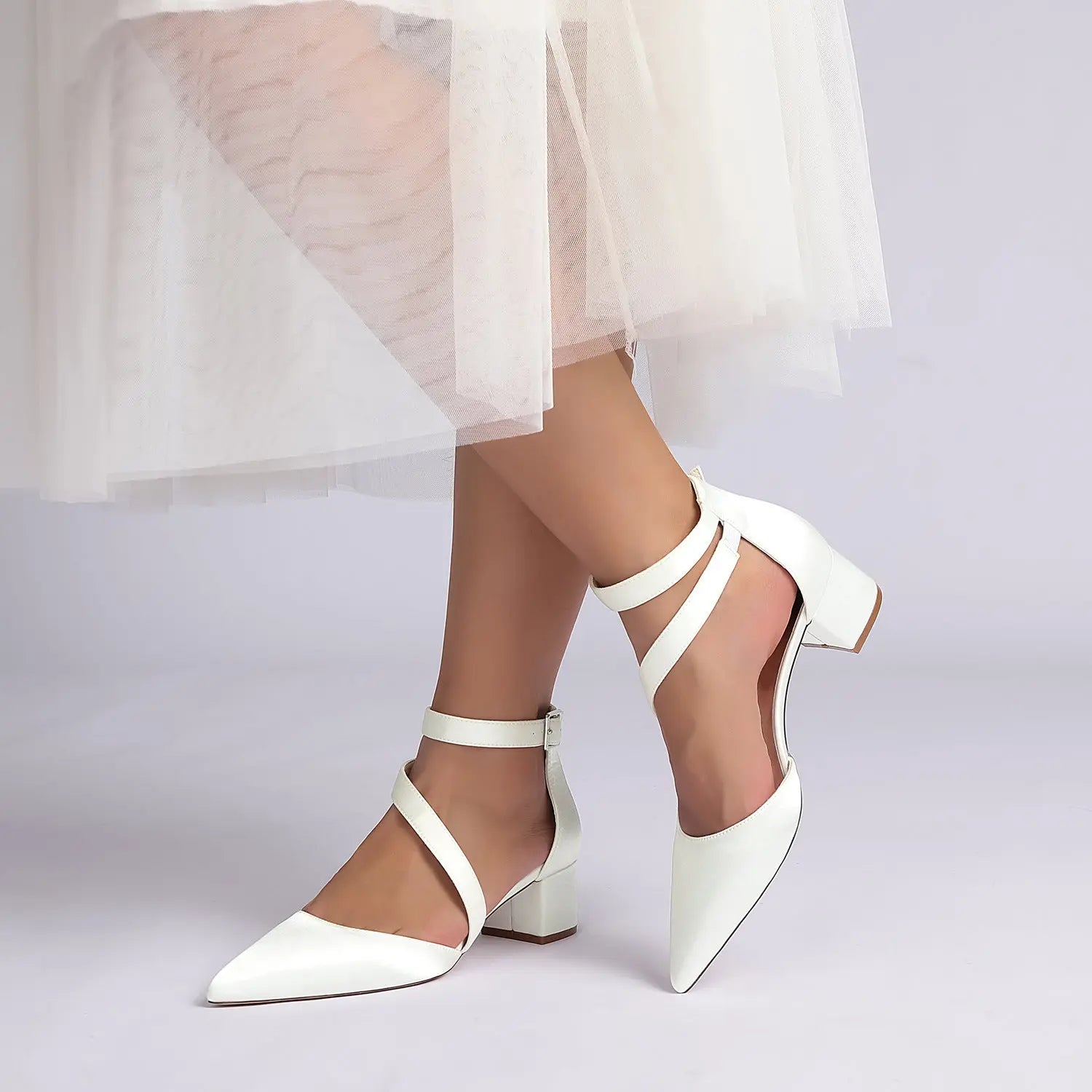 Pointed Toe Bridal Heels Shoes for Wedding & Prom HH30 Sheer Fairy