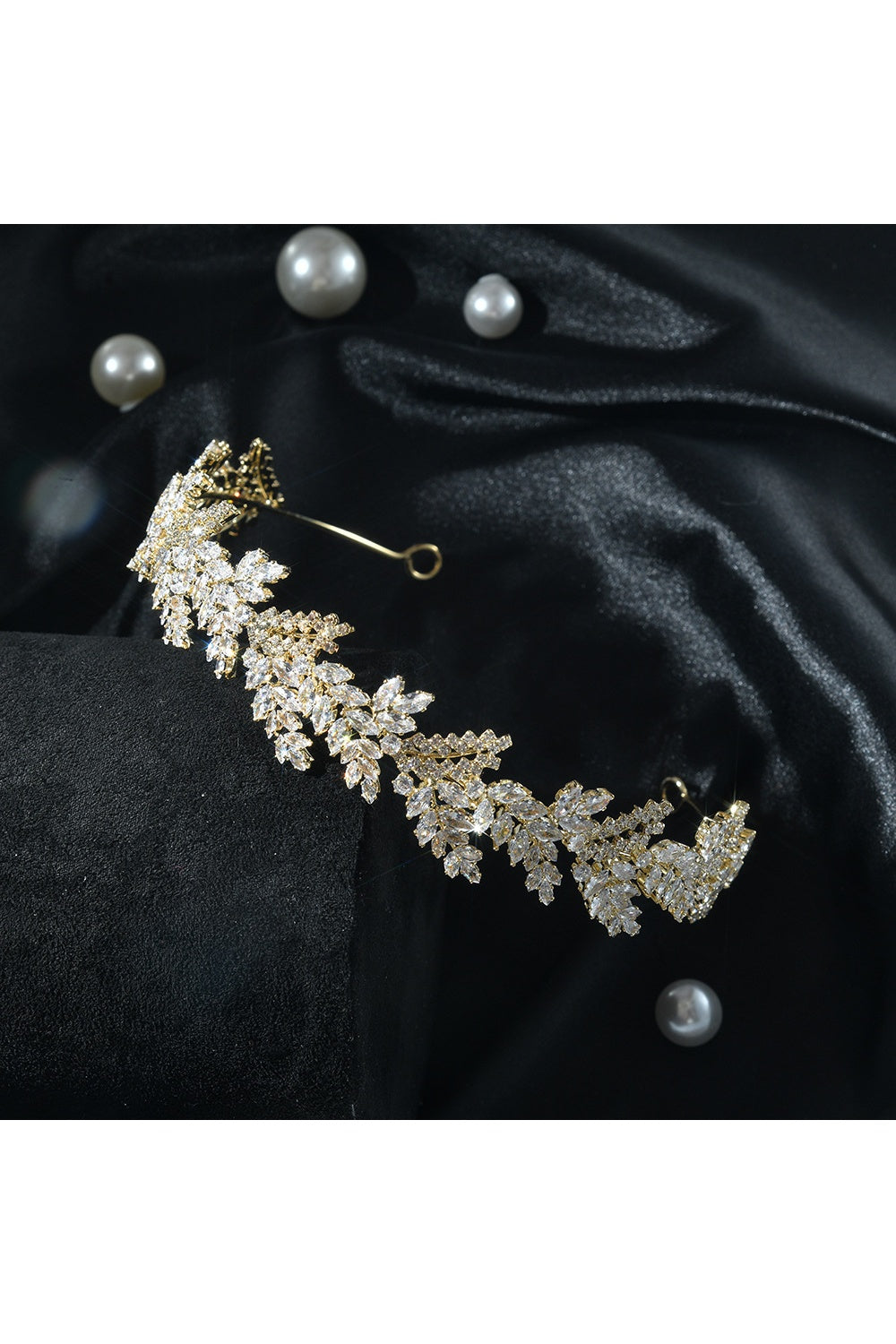 Silver & Gold Leaf Crystal Leaf Headband HP007