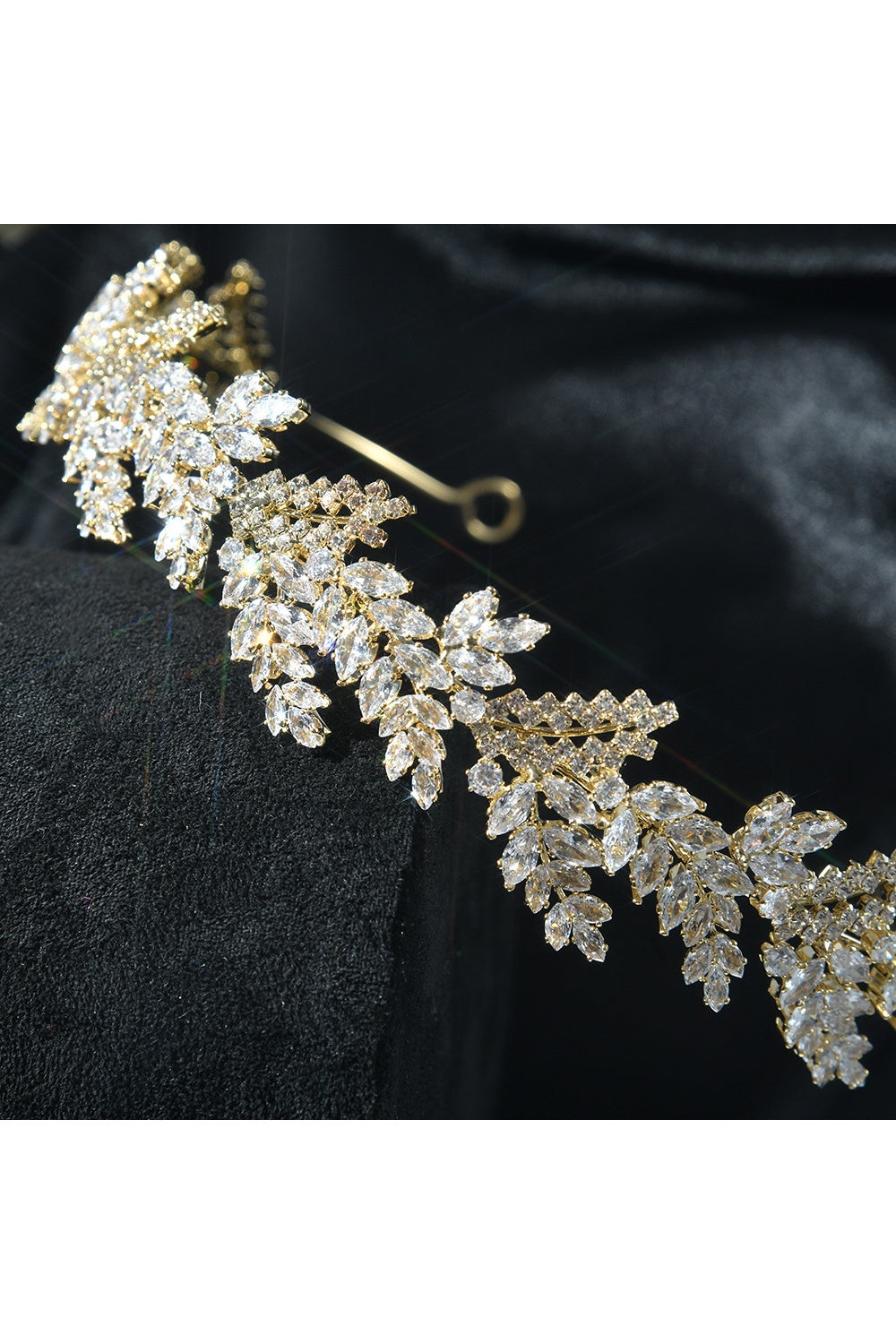 Silver & Gold Leaf Crystal Leaf Headband HP007
