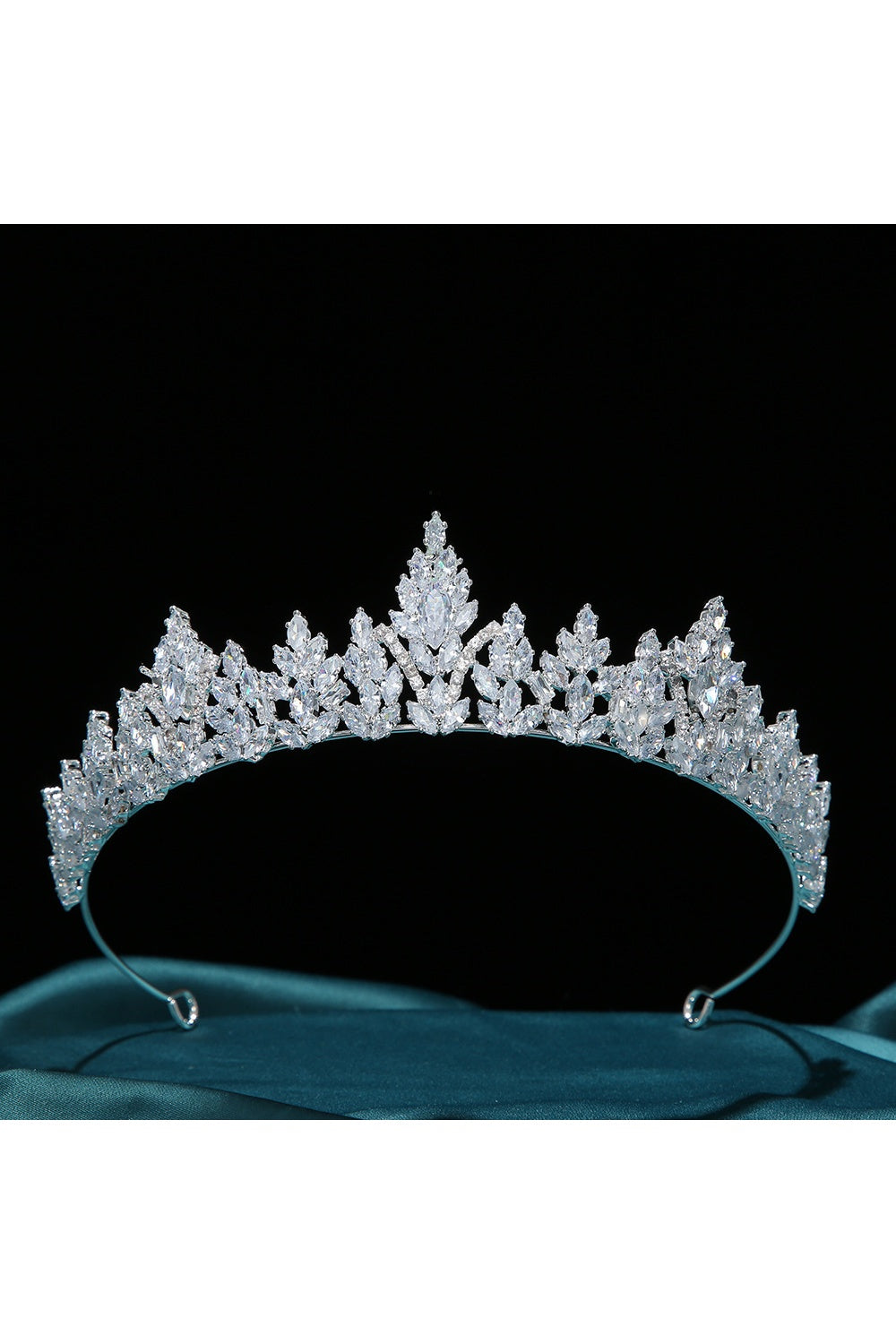 Silver & Gold Spiked Crystal Tiara Crown HP011