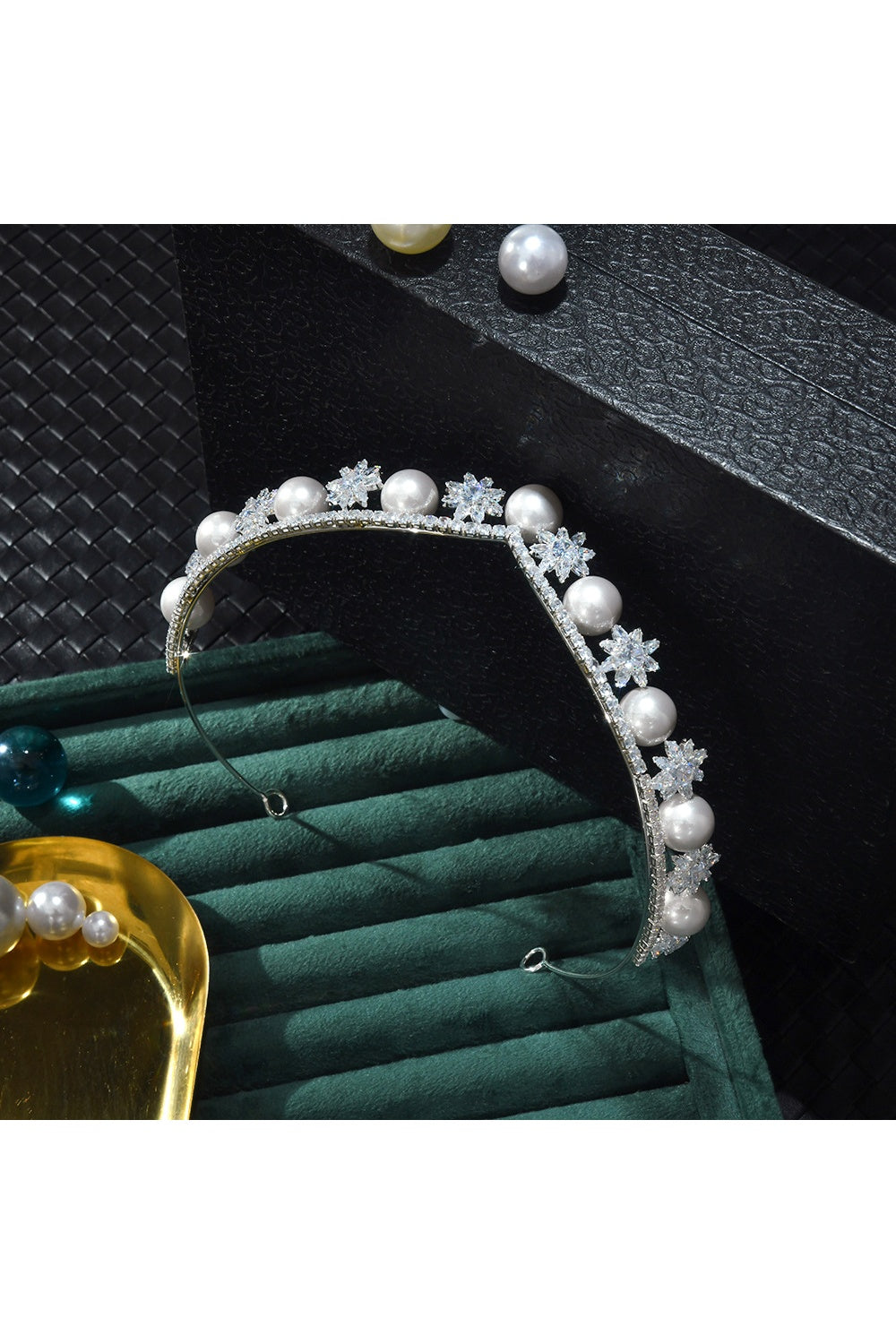 Pearl & Crystal Tiara Comb Crown HP012