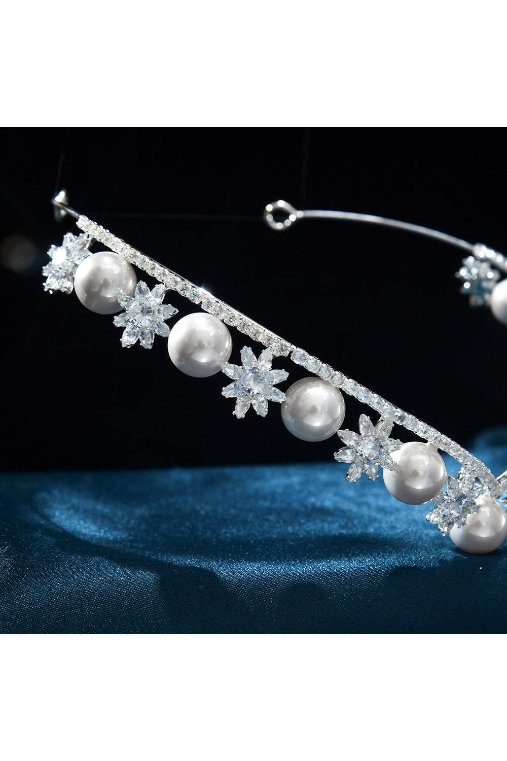 Pearl & Crystal Tiara Comb Crown HP012