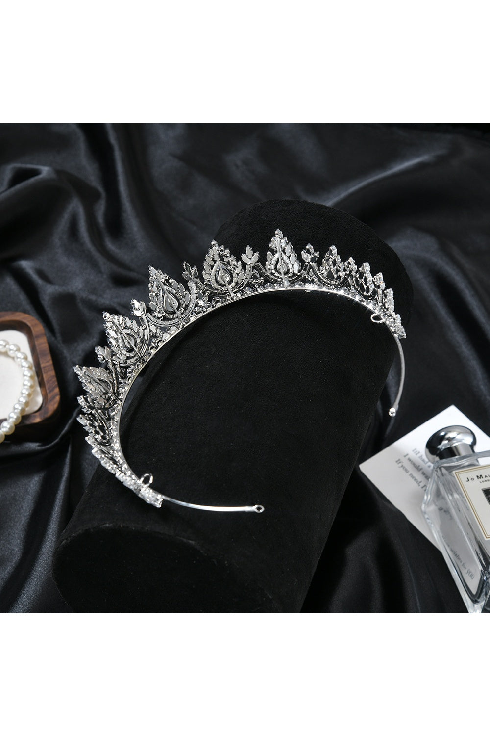 Sparkle Silver Crystal Teardrop Tiara Crown HP018