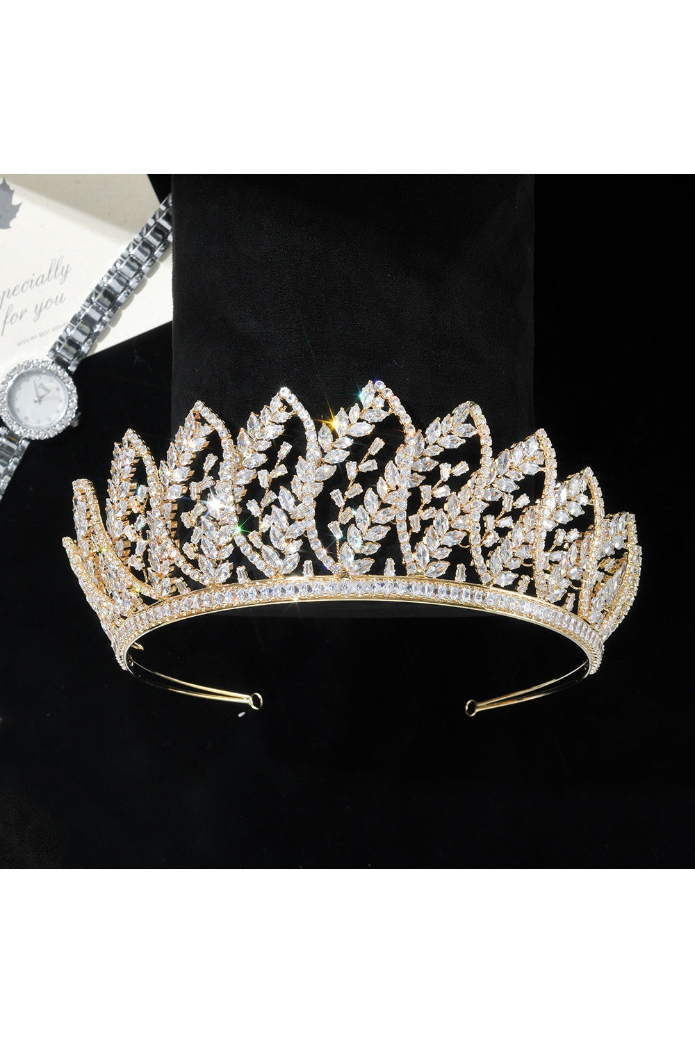 Royal Elegance Zicron Crystal Ornate Tiara Crown HP024