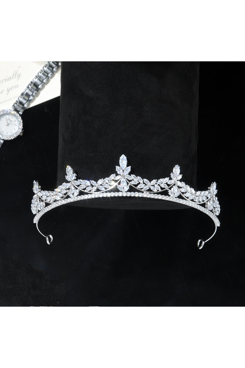 Royal Elegance Zicron Crystal Ornate Tiara Crown HP024
