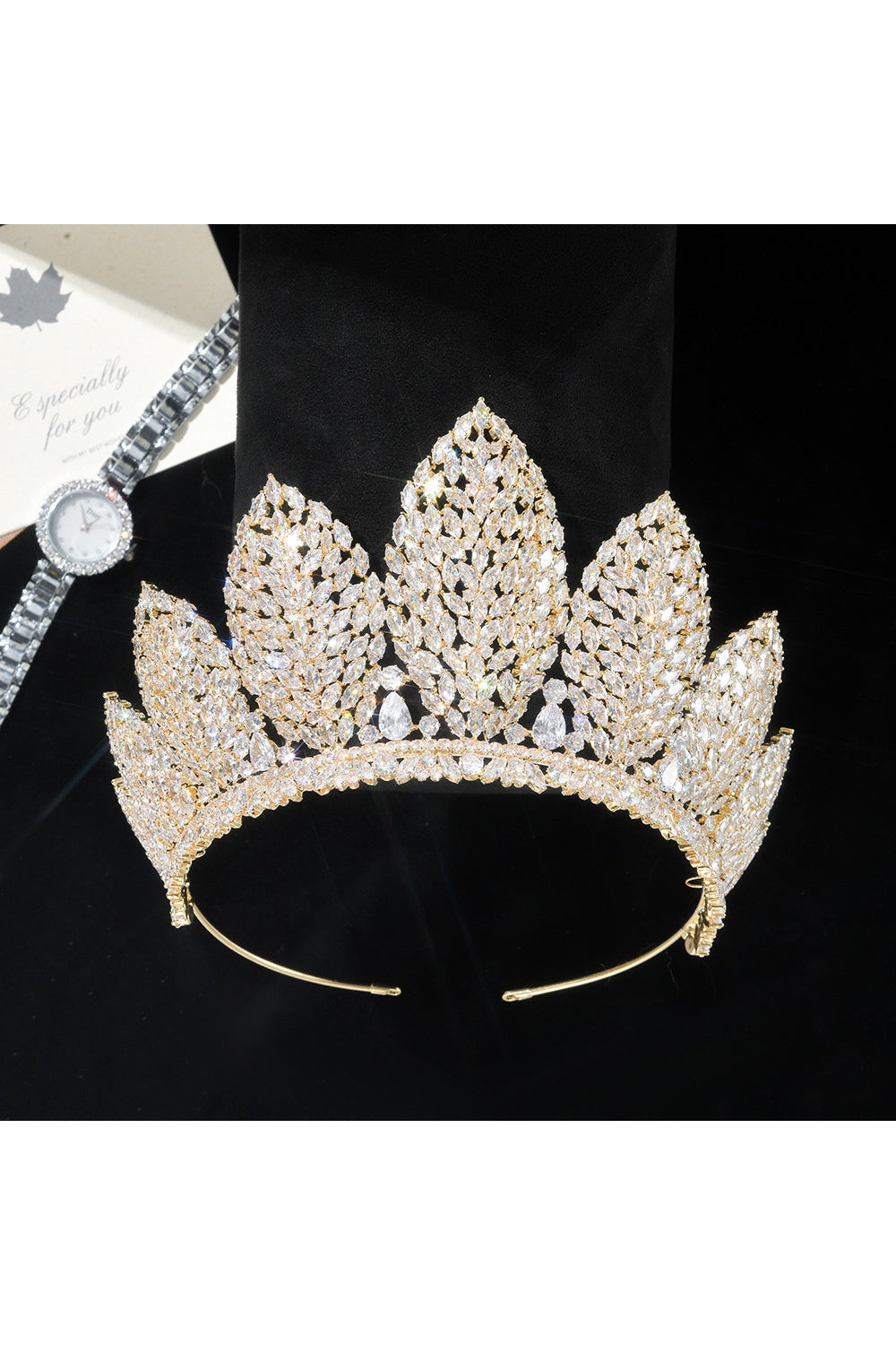 Royal Elegance Zicron Crystal Ornate Tiara Crown HP024