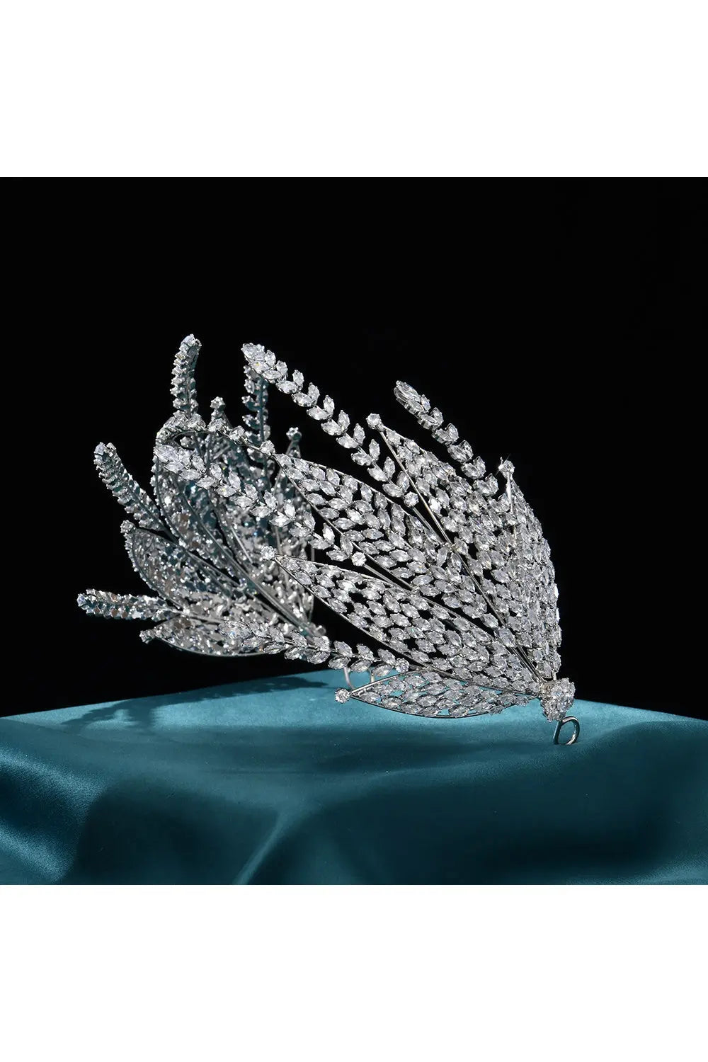 Silver Crystal Wing Bridal Headband Hair Accessory for Bride HP028 Sheer Fairy