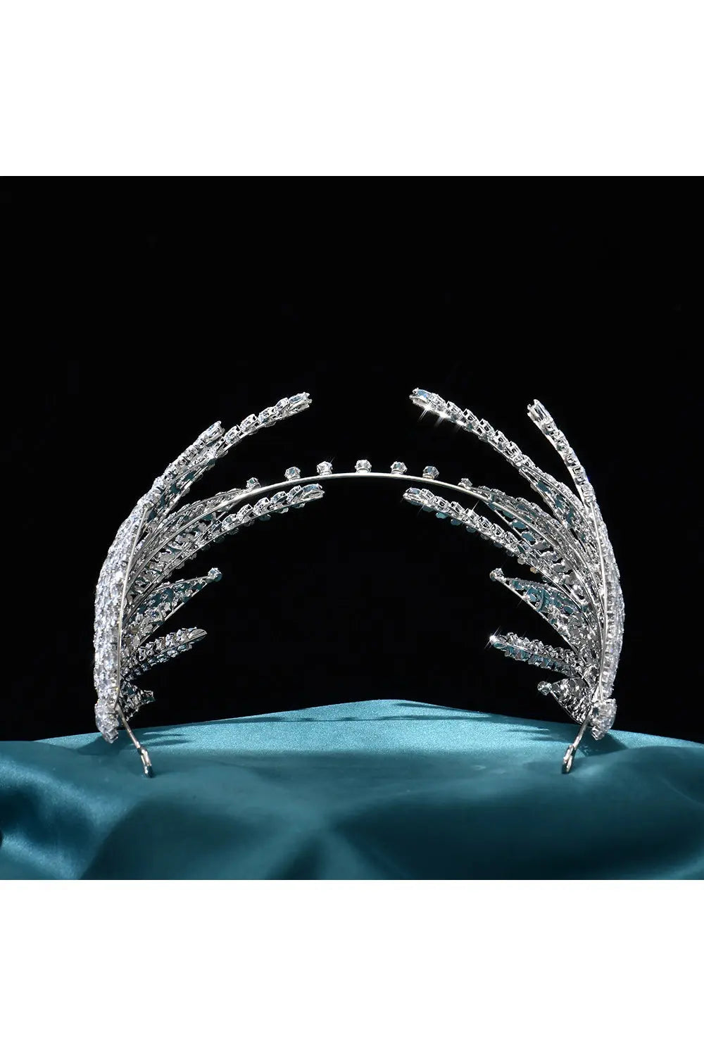 Silver Crystal Wing Bridal Headband Hair Accessory for Bride HP028 Sheer Fairy