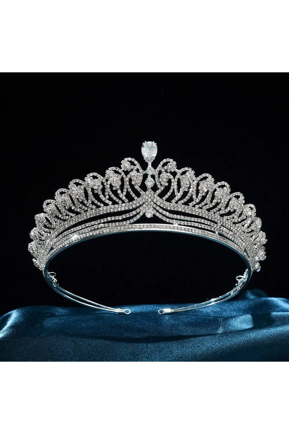Silver Princess Wedding Crown Royal Crystal Bridal Tiara HP029 Sheer Fairy
