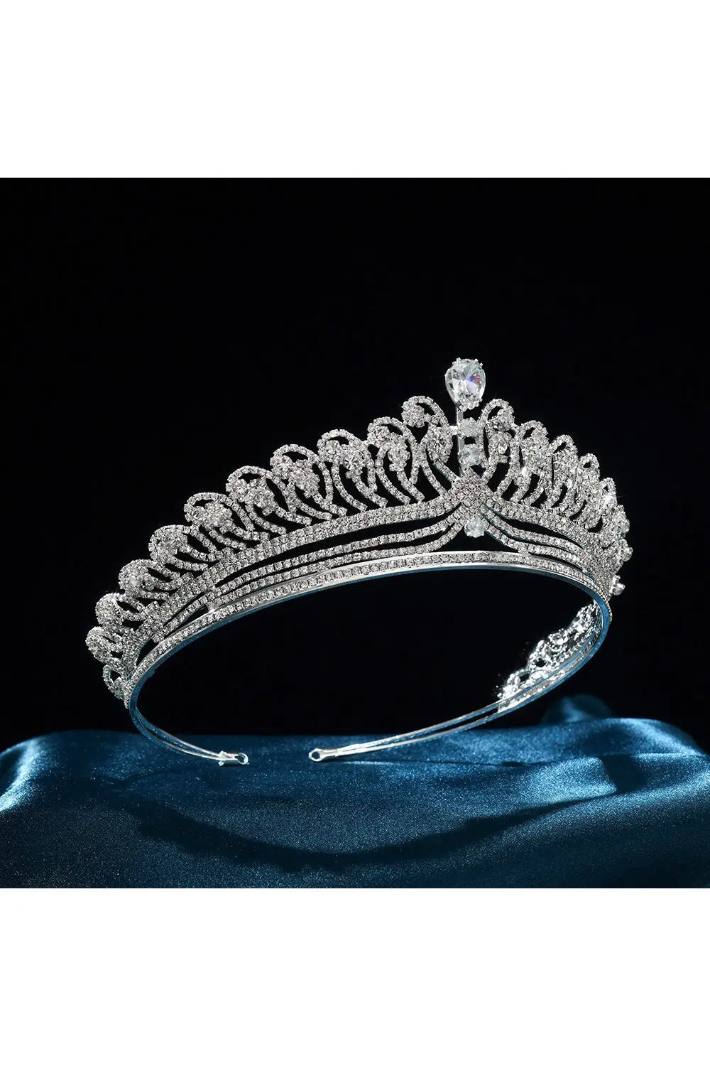 Silver Princess Wedding Crown Royal Crystal Bridal Tiara HP029 Sheer Fairy
