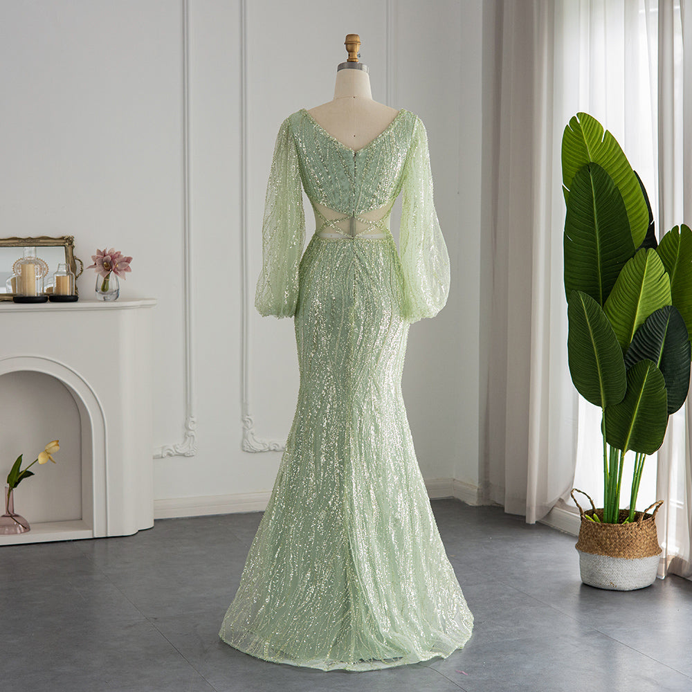 Loose Fitting Long Bishop Sleeves Prom Dress SH032 - SHEER FAIRY