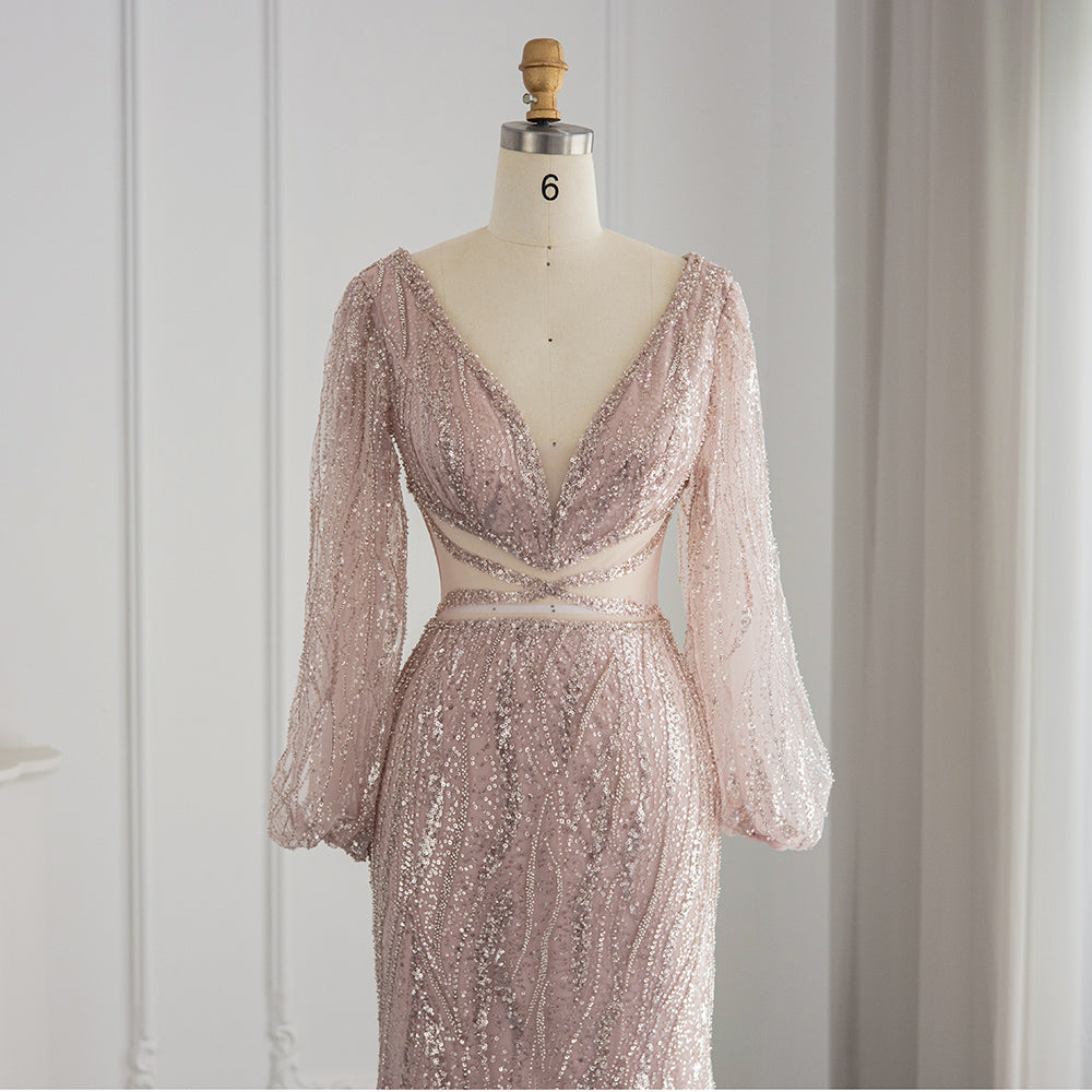 Loose Fitting Long Bishop Sleeves Prom Dress SH032 - SHEER FAIRY