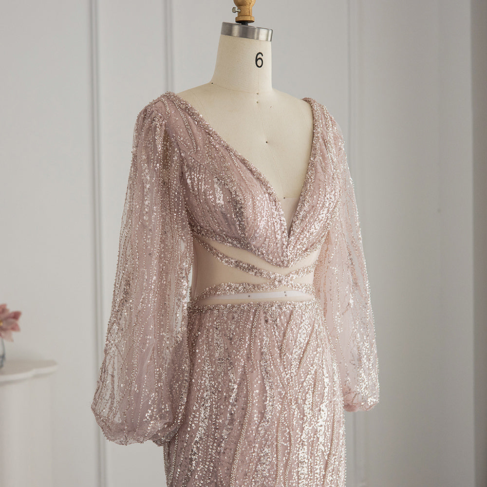 Loose Fitting Long Bishop Sleeves Prom Dress SH032 - SHEER FAIRY