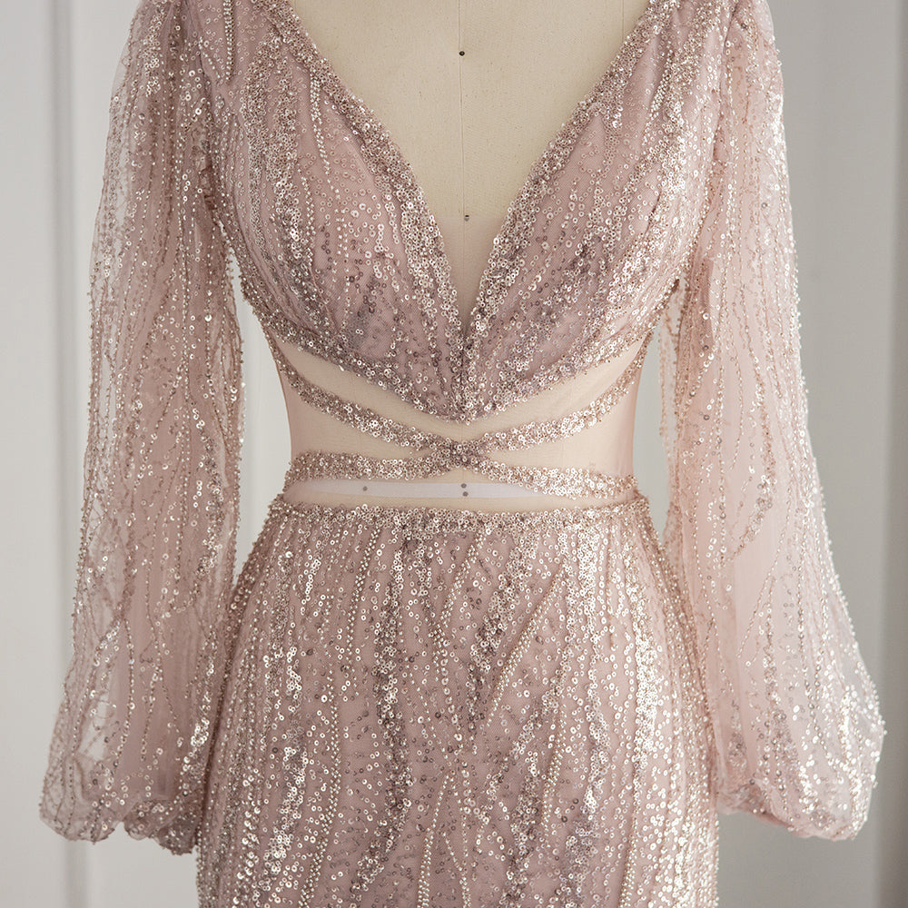 Loose Fitting Long Bishop Sleeves Prom Dress SH032 - SHEER FAIRY