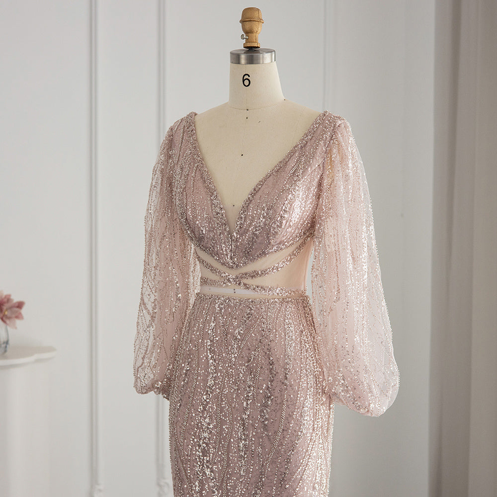 Loose Fitting Long Bishop Sleeves Prom Dress SH032 - SHEER FAIRY