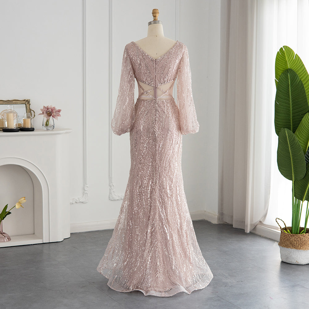 Loose Fitting Long Bishop Sleeves Prom Dress SH032 - SHEER FAIRY