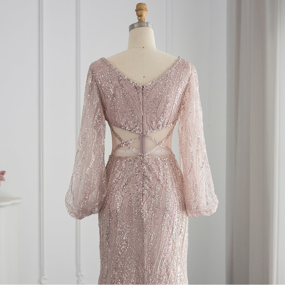 Loose Fitting Long Bishop Sleeves Prom Dress SH032 - SHEER FAIRY