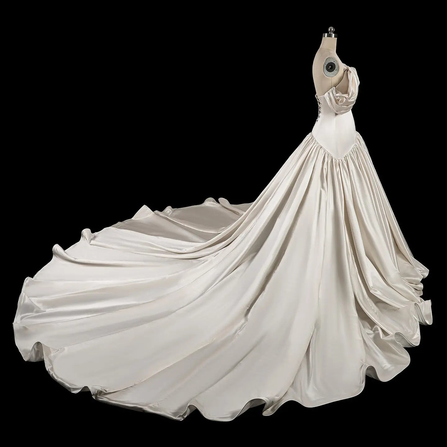Off-the-Shoulder Satin Ball Gown Wedding Dress SW192 Sheer Fairy