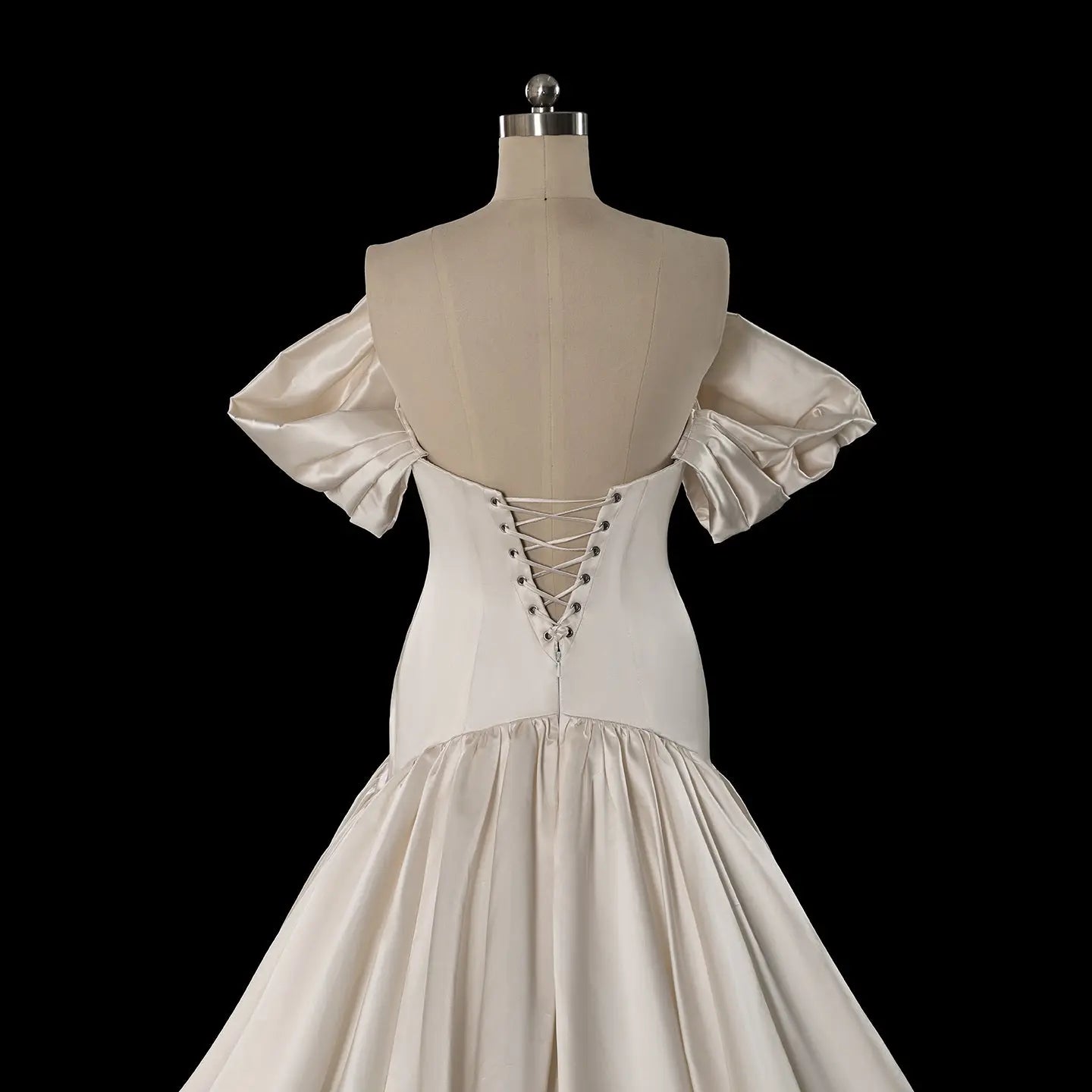 Off-the-Shoulder Satin Ball Gown Wedding Dress SW192 Sheer Fairy