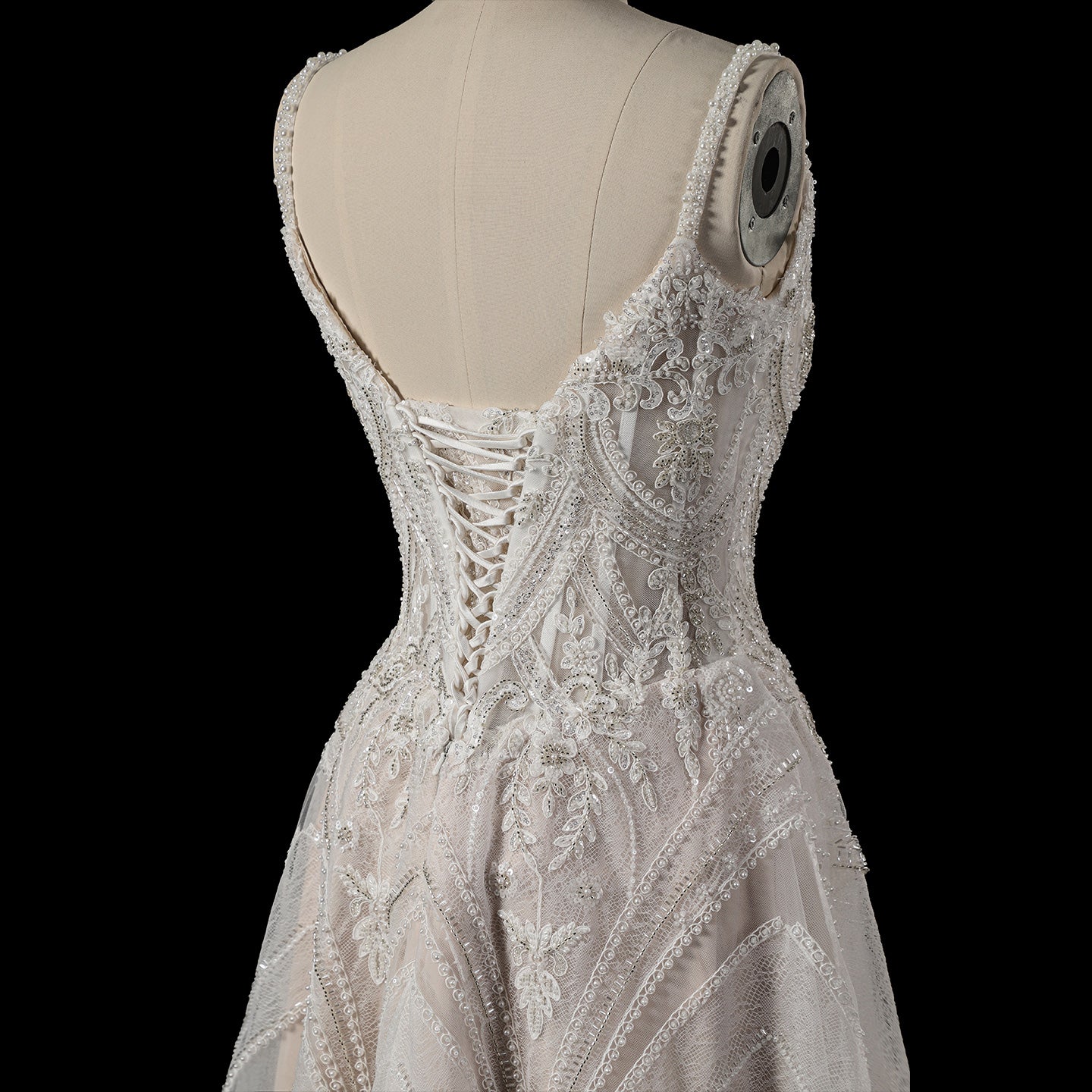 Luxury Beaded Lace Mini Wedding Dress with Corset Bodice SW707 Sheer Fairy