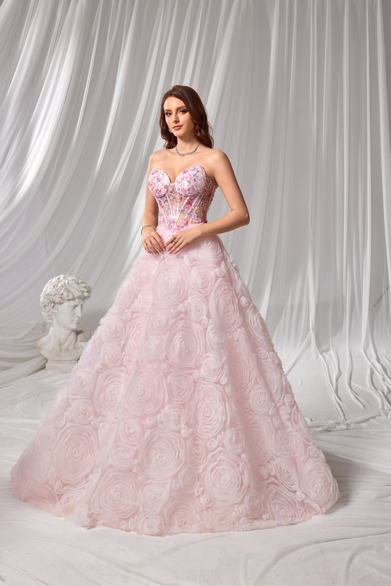 Luxury Long 3D Floral Sweetheart Prom Dress SH109