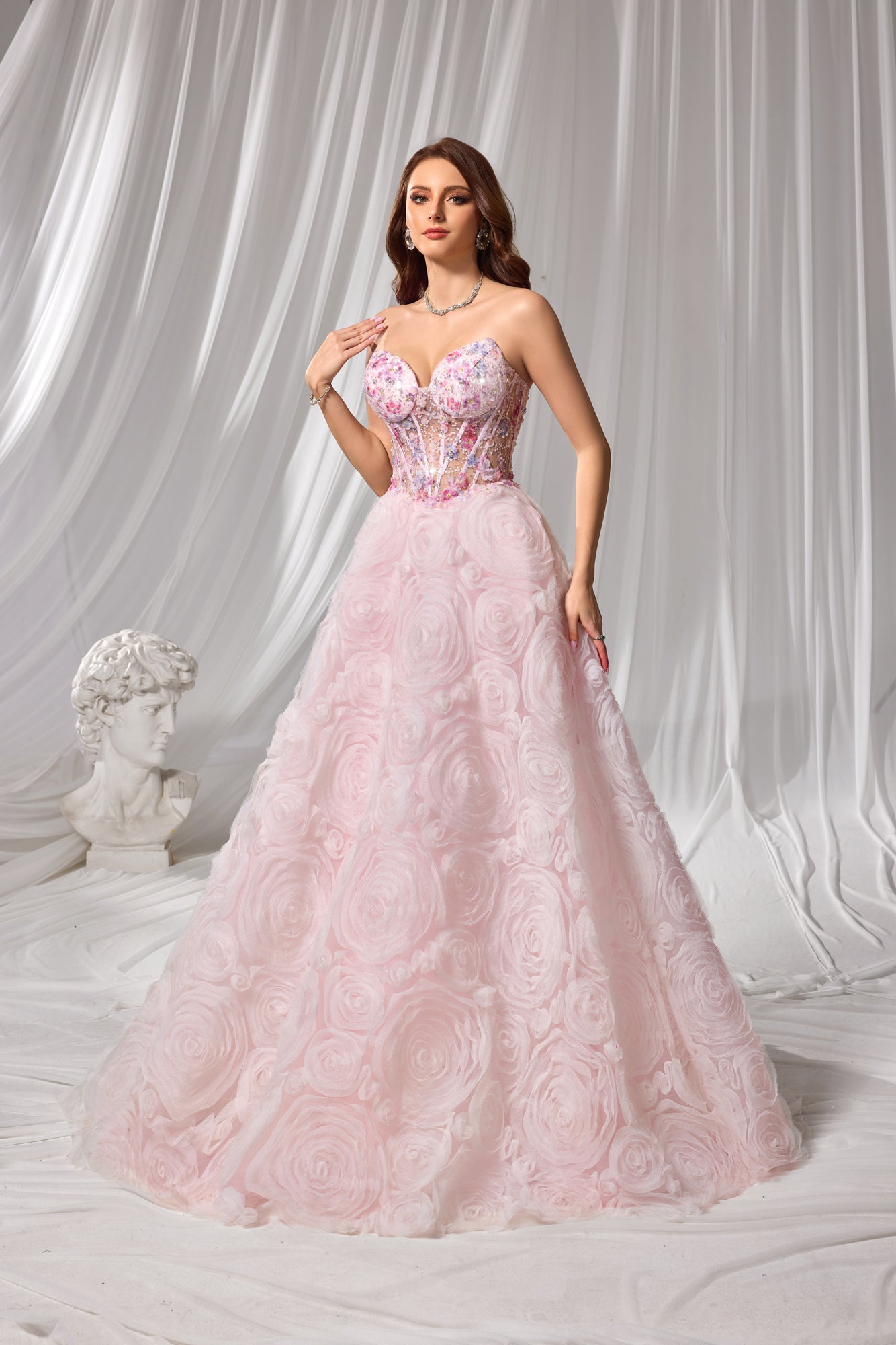 Luxury Long 3D Floral Sweetheart Prom Dress SH109