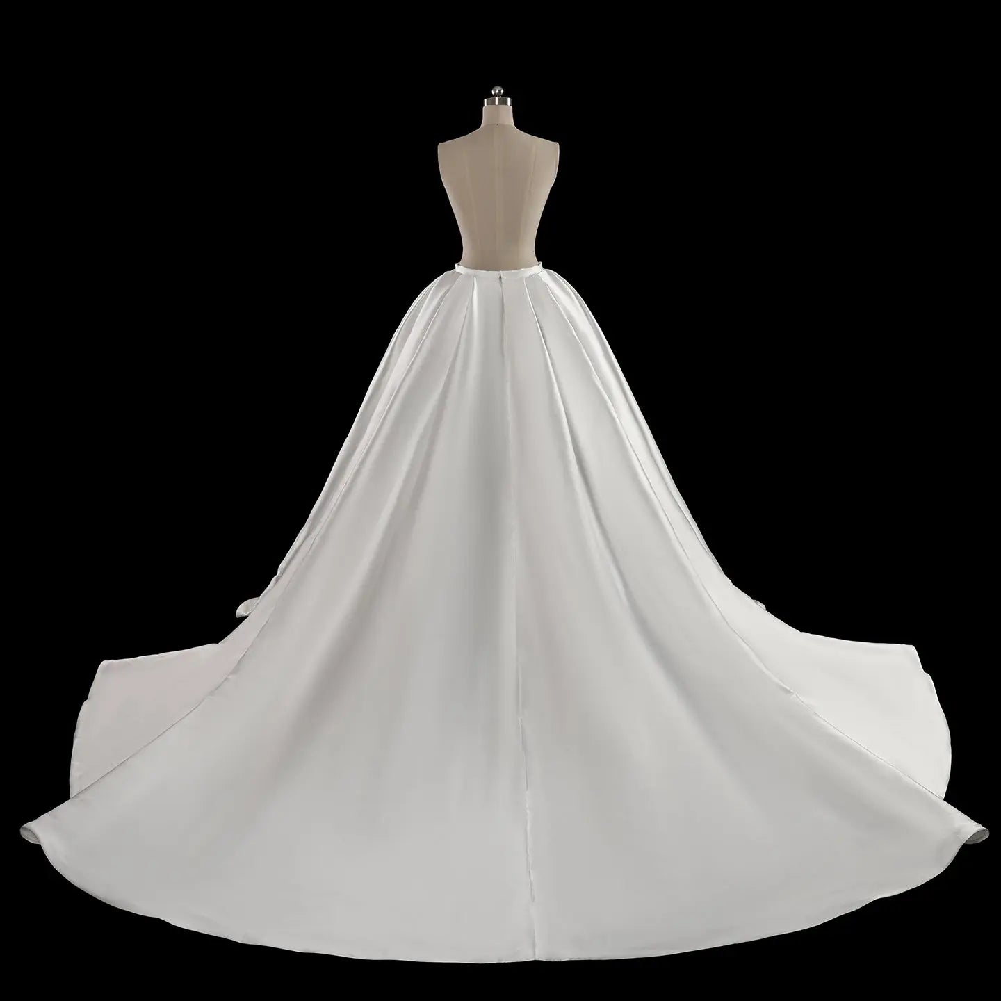 White Satin Ball Gown Wedding Dress with Embroidered Bodice SW599 Sheer Fairy