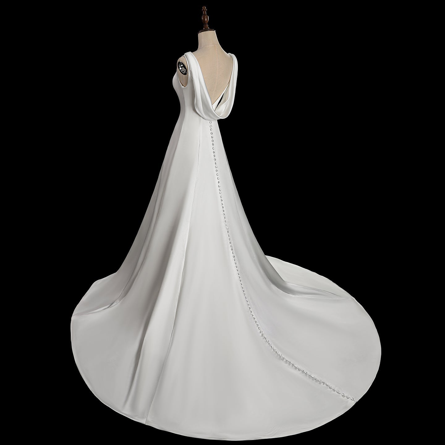 Glamorous White Mermaid Wedding Dress with Cowl Neck SW719 Sheer Fairy