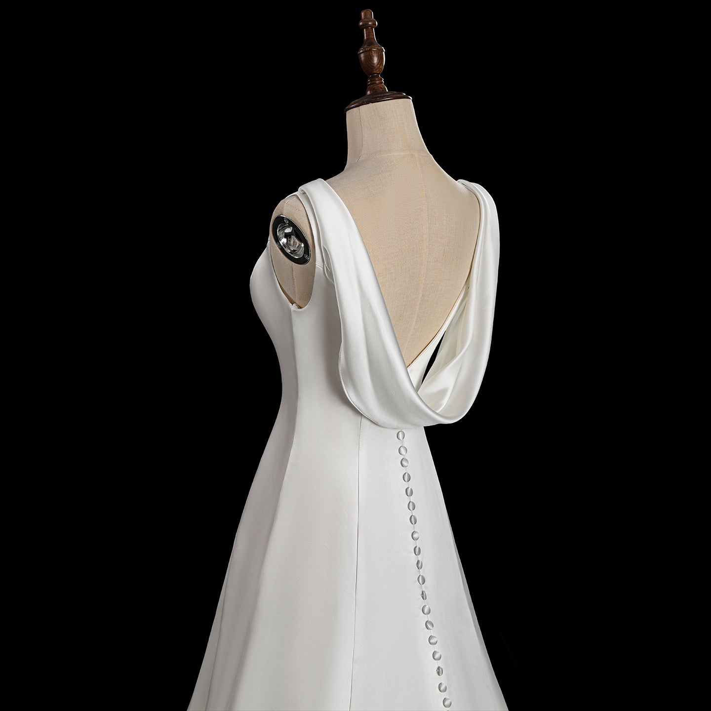 Glamorous White Mermaid Wedding Dress with Cowl Neck SW719 Sheer Fairy