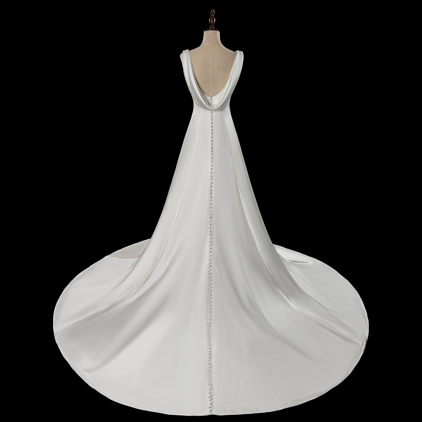 Glamorous White Mermaid Wedding Dress with Cowl Neck SW719 Sheer Fairy