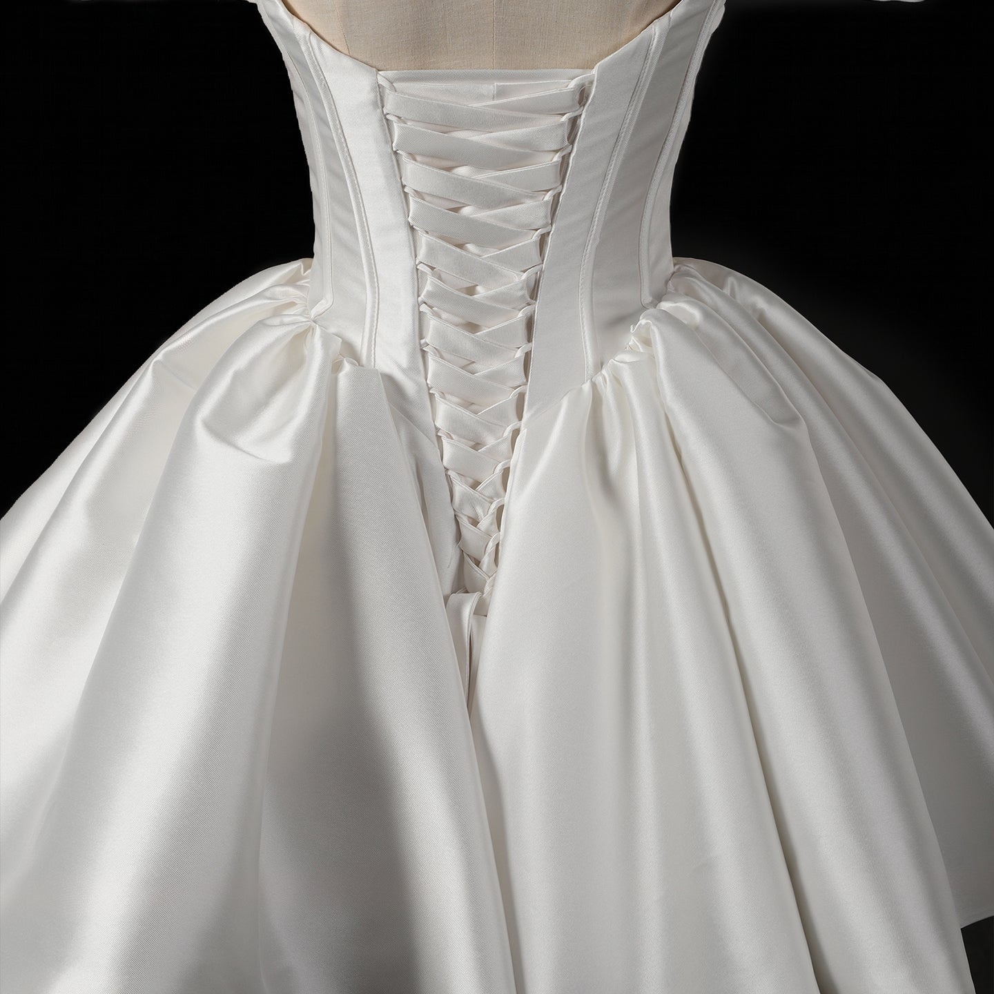 Dreamy White Satin Short Wedding Dress with Statement Bow SW720 Sheer Fairy