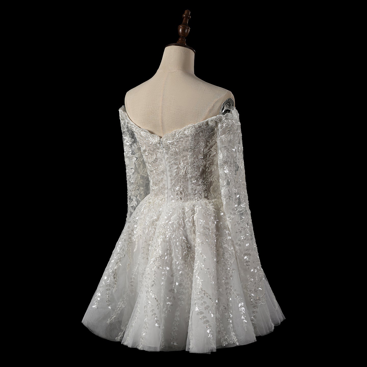 Luxury White Beaded Wedding Dress with Sweetheart Neckline SW723 Sheer Fairy