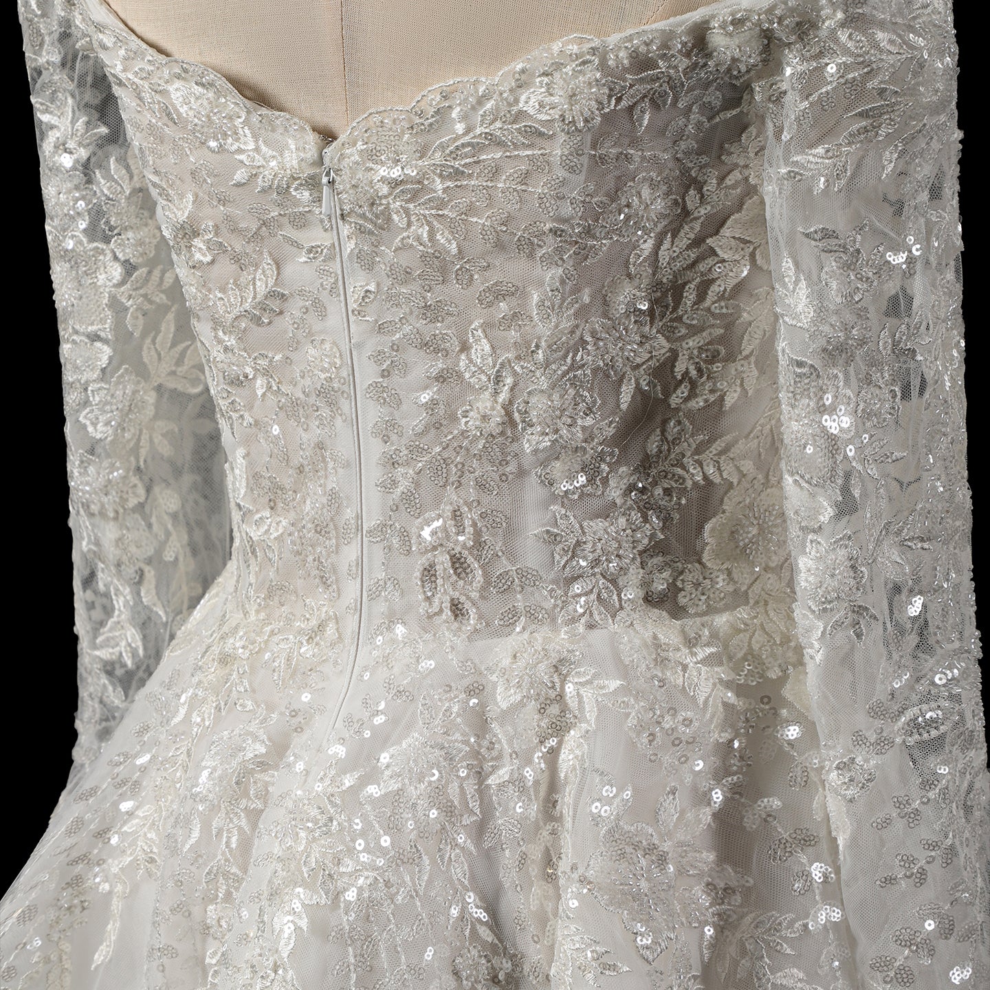 Luxury White Beaded Wedding Dress with Sweetheart Neckline SW723 Sheer Fairy