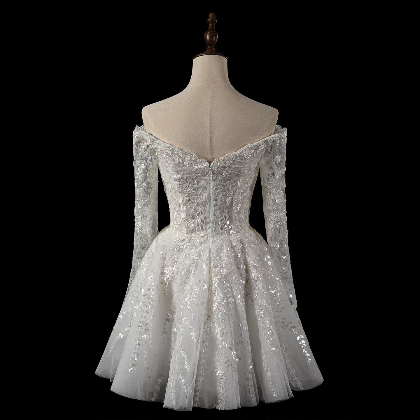 Luxury White Beaded Wedding Dress with Sweetheart Neckline SW723 Sheer Fairy