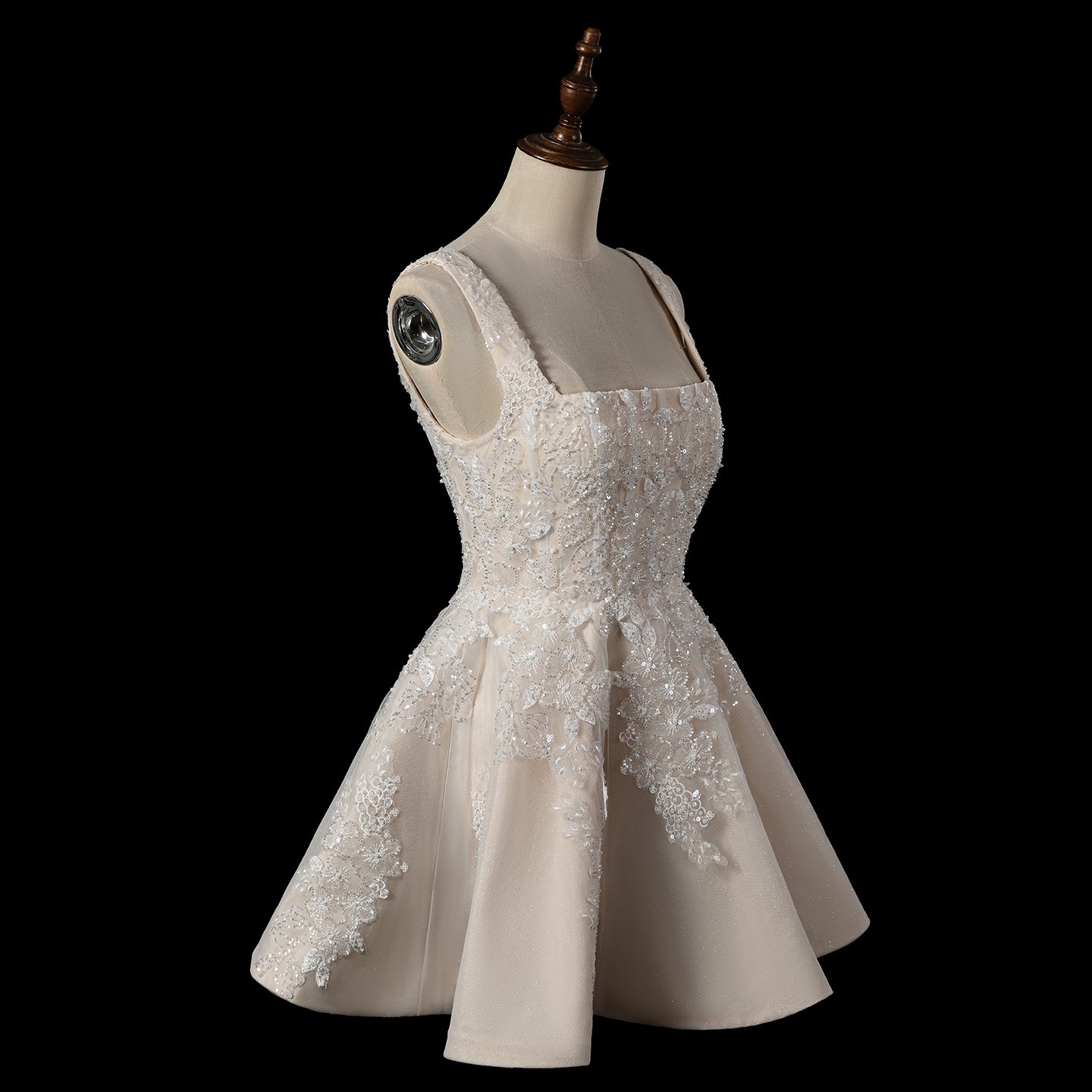 Romantic Floral Lace Wedding Dress with Tulle Skirt SW725 Sheer Fairy