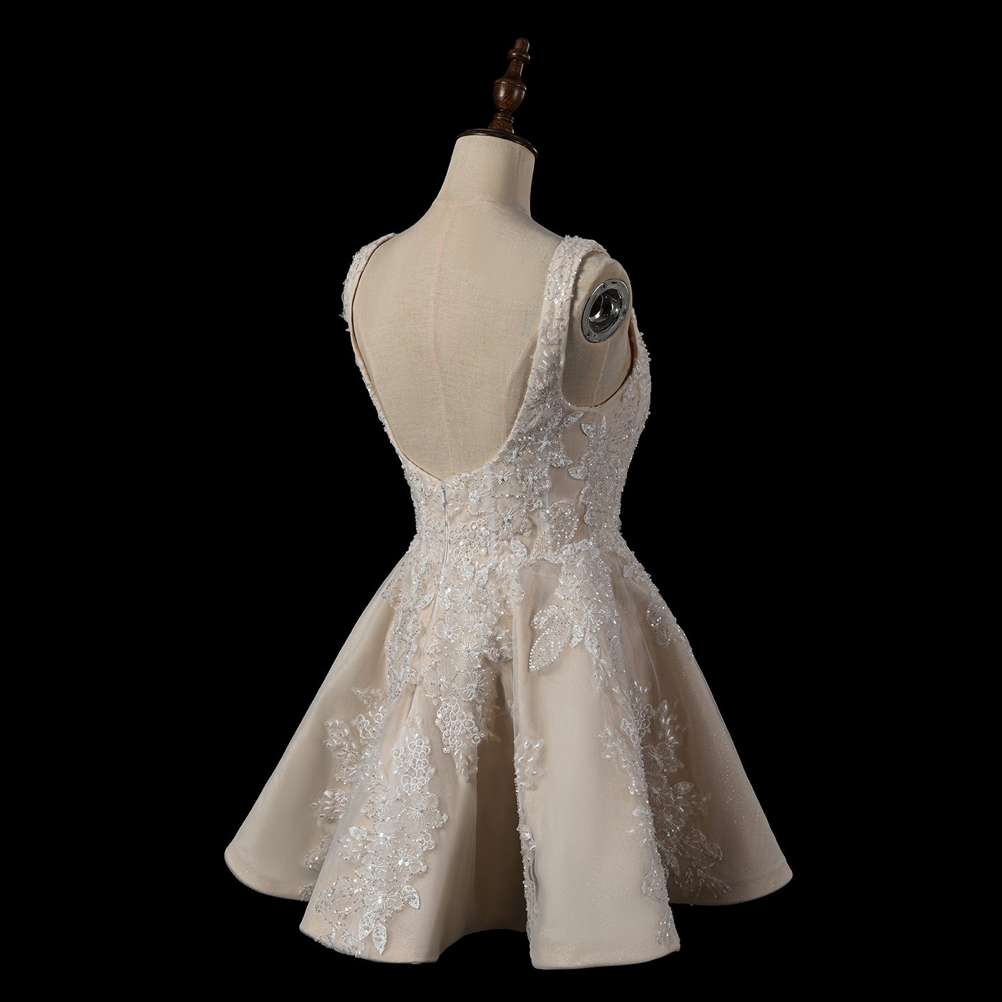 Romantic Floral Lace Wedding Dress with Tulle Skirt SW725 Sheer Fairy