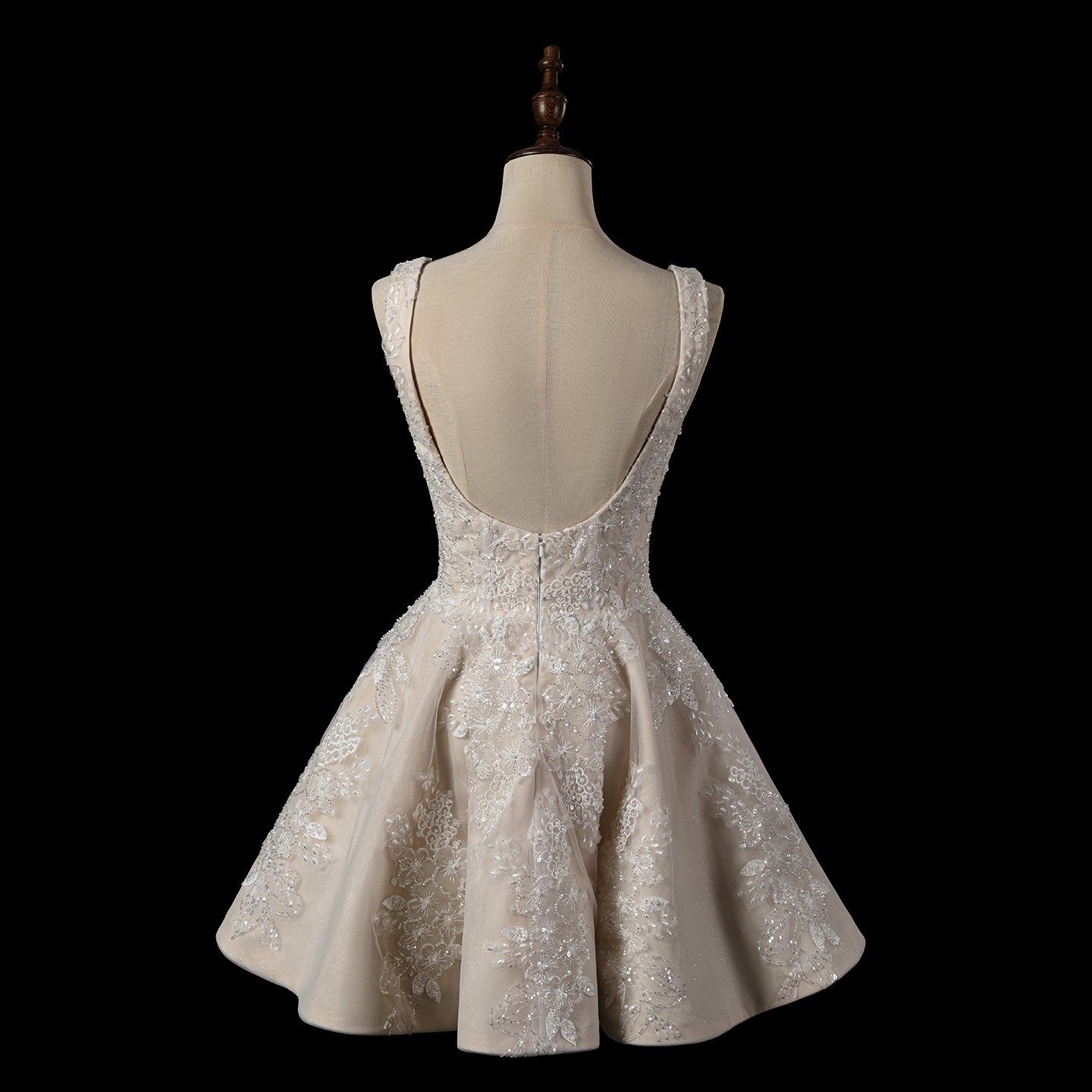 Romantic Floral Lace Wedding Dress with Tulle Skirt SW725 Sheer Fairy